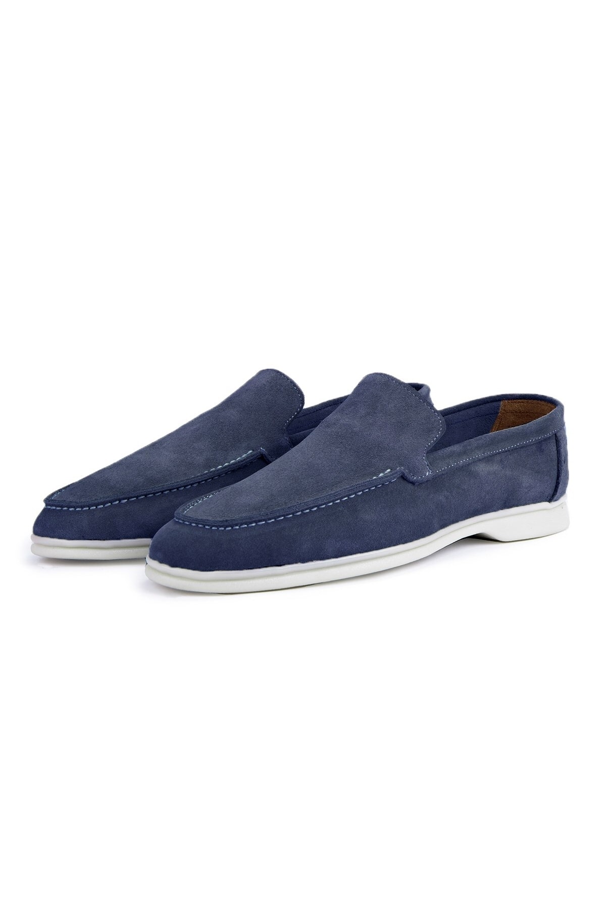Ducavelli Facile Suede Genuine Leather Men's Casual Shoes Loafers Shoes Navy Blue.