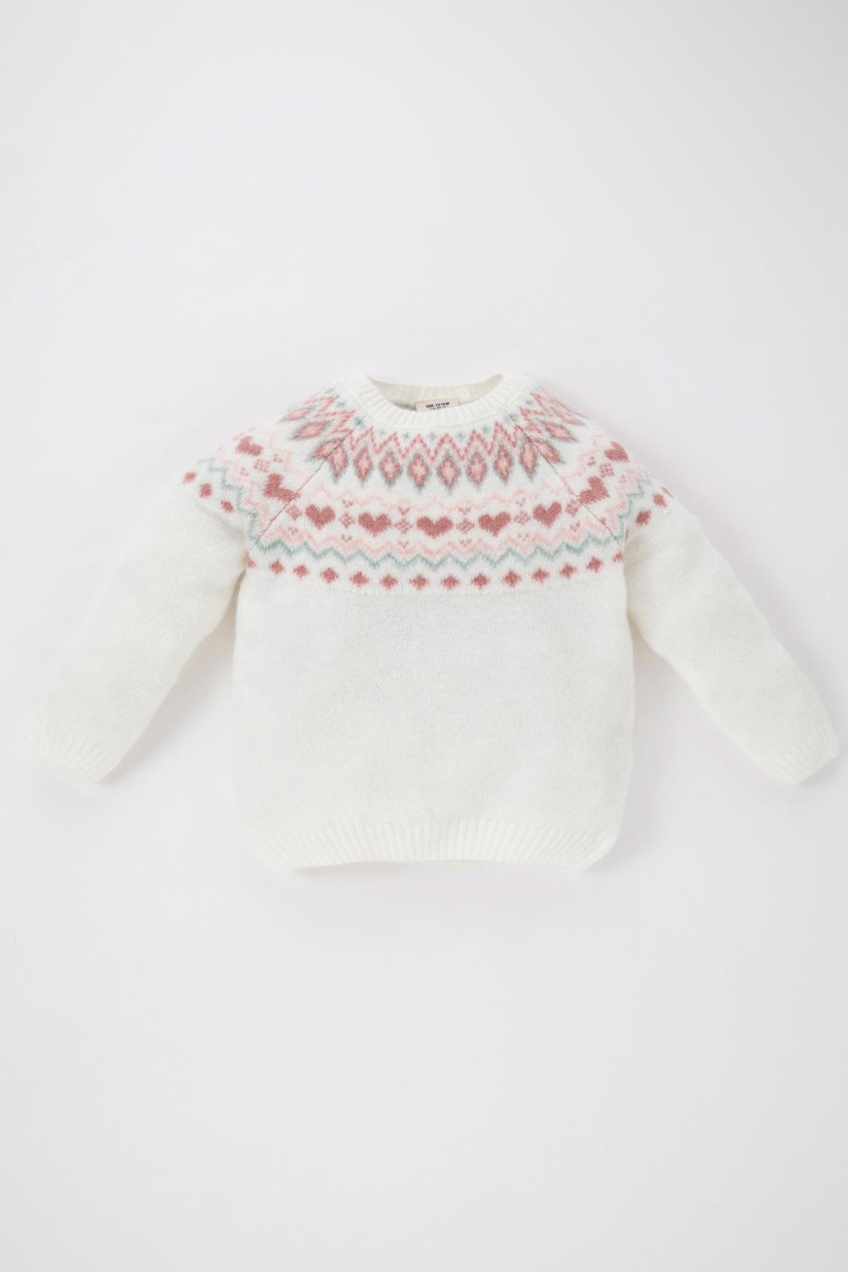 DEFACTO Baby Girl Crew Neck Knitwear Sweater