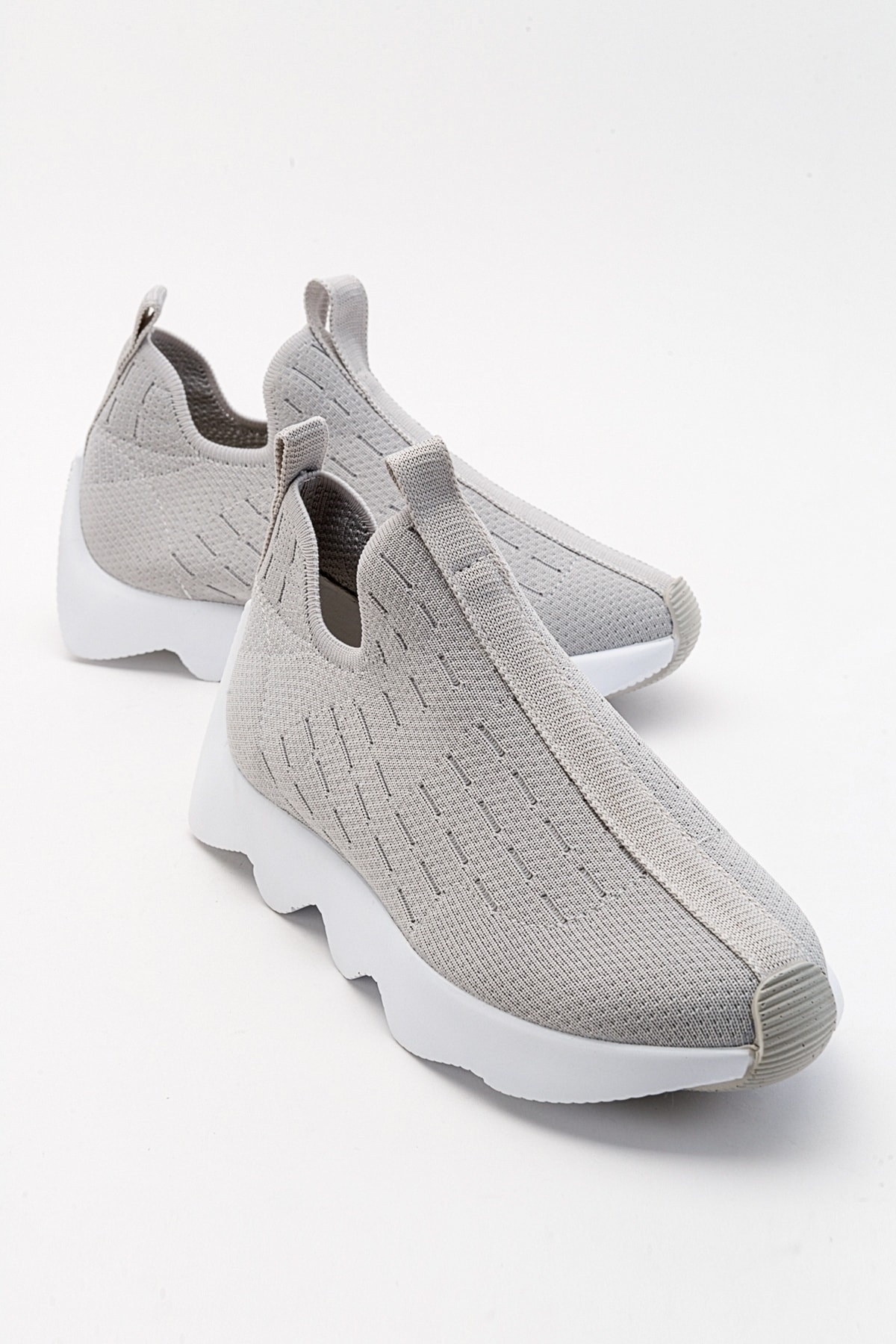LuviShoes Bubny Gray Knitwear Women's Sports Shoes
