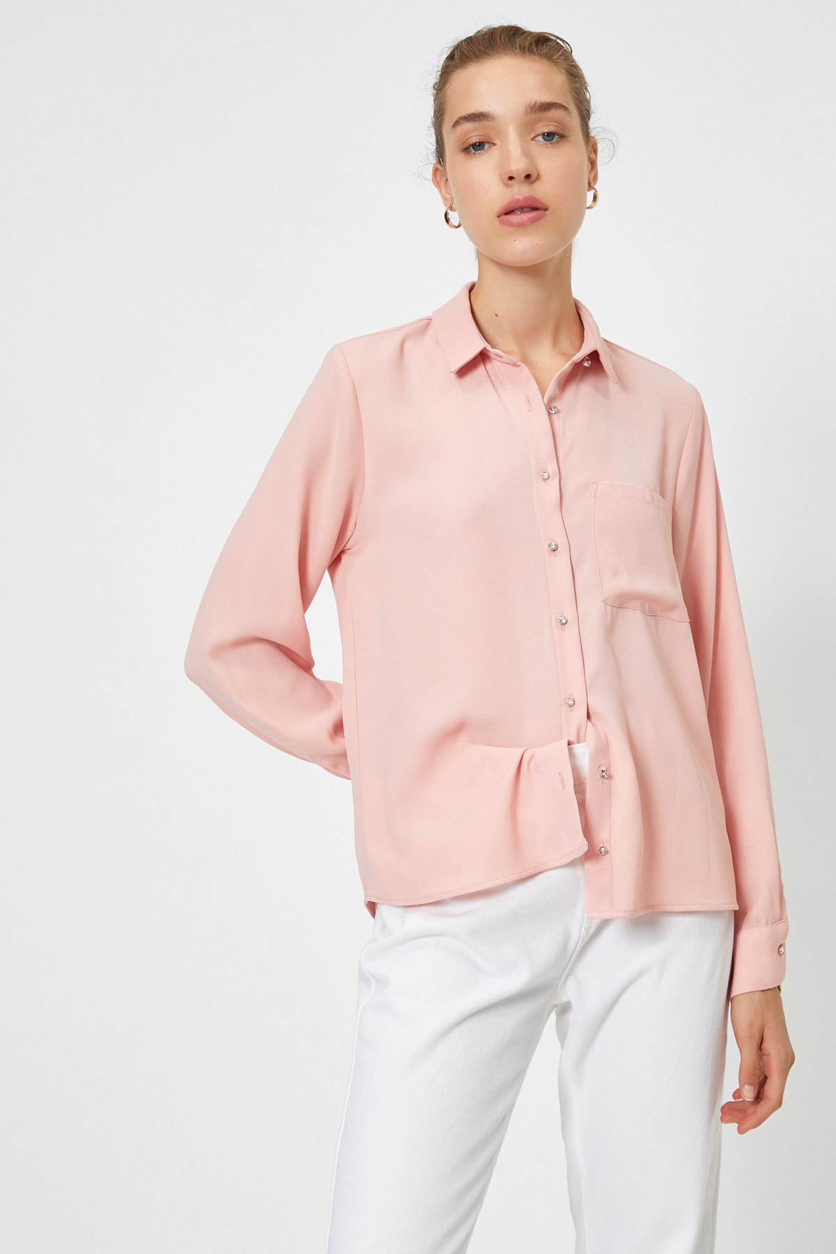 Levně Koton Women's Pink Classic Collar Shirt
