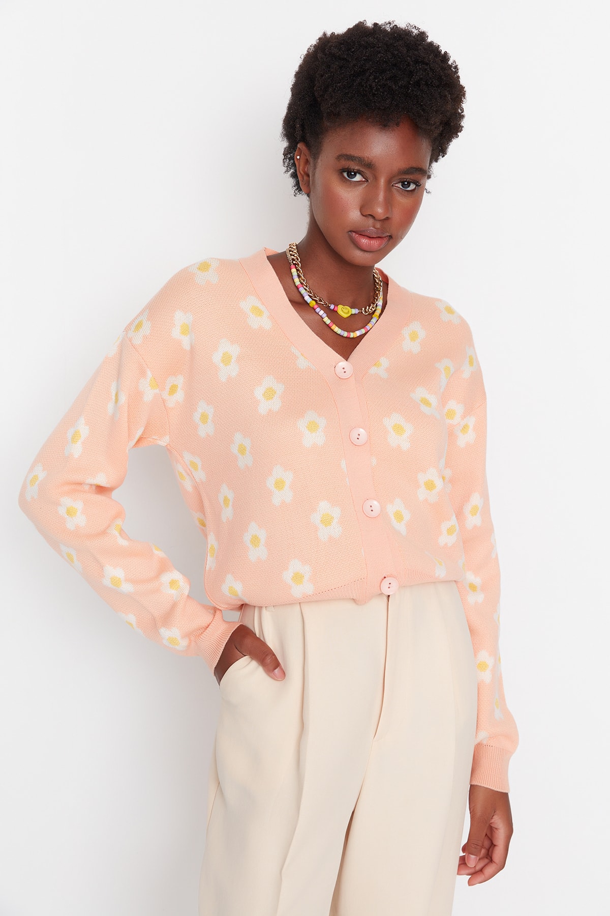 Trendyol Cardigan - Pink - Regular fit