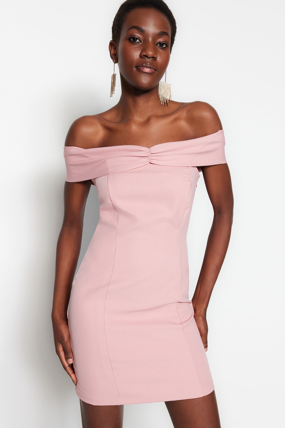 Rochie de seara Trendyol Powder Lined Worn Salopeta