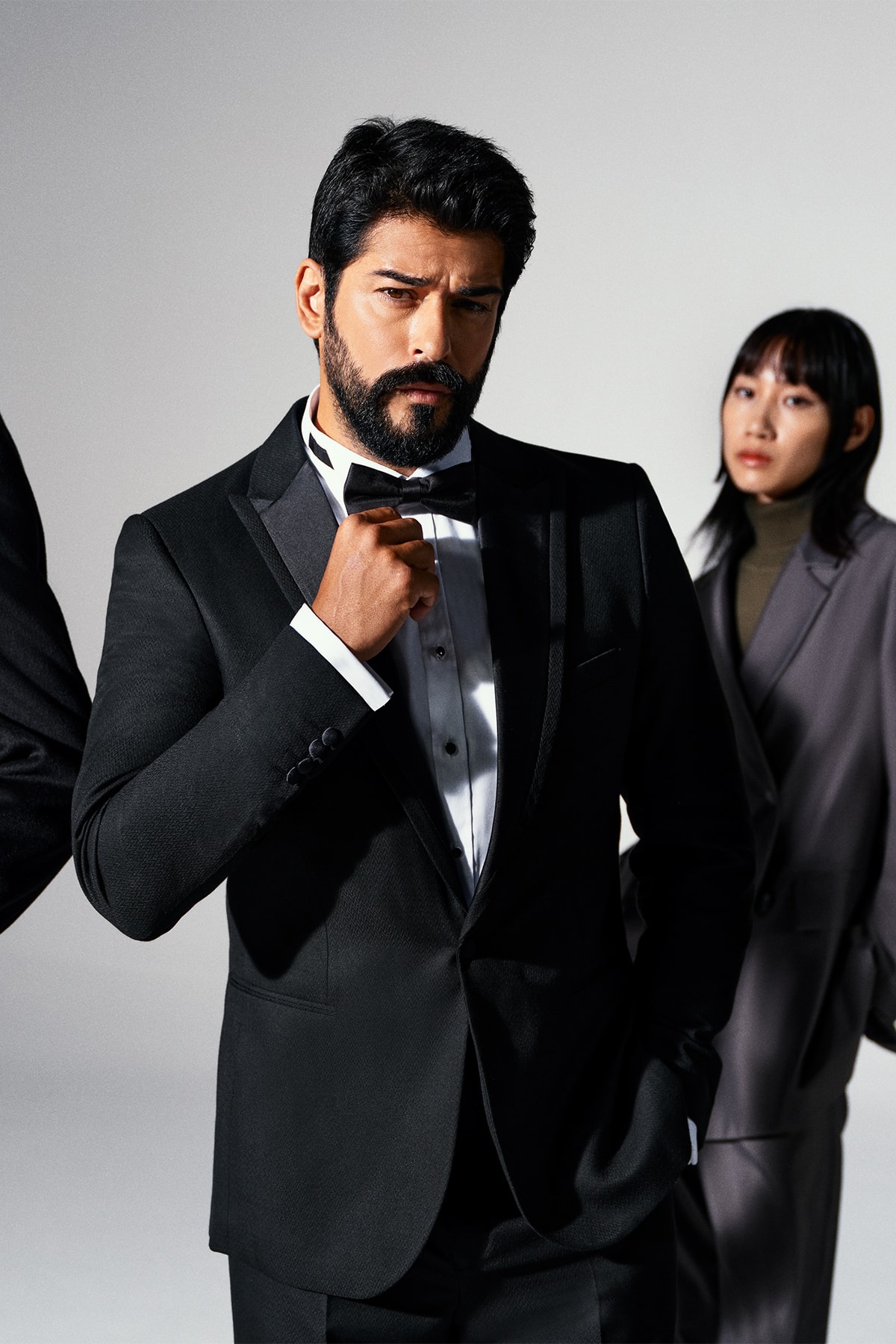 Levně ALTINYILDIZ CLASSICS Men's Black Slim Fit Slim Fit Swallowtail Collar Patterned Vest Tuxedo Suit.