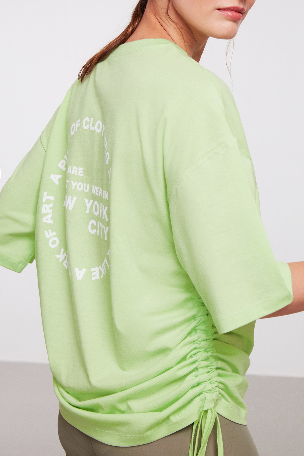 GRIMELANGE Piece Oversize Light Green T-shirt
