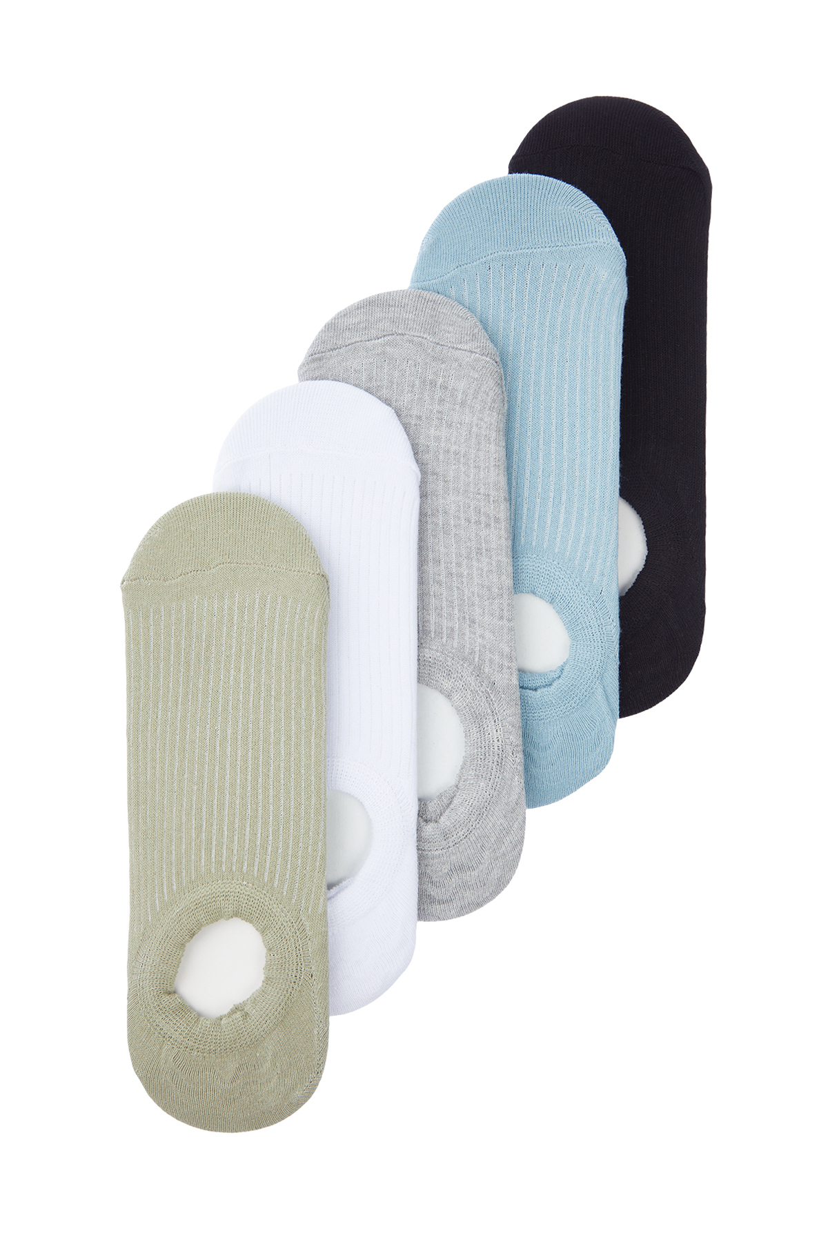 Levně Trendyol 5-Pack Multi Color Cotton Textured Flats-Invisible Socks
