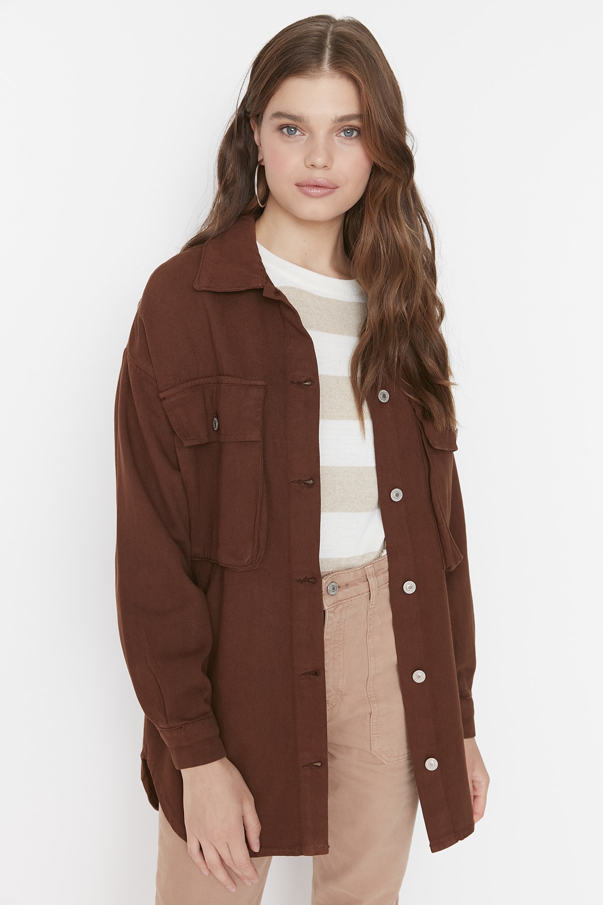 Trendyol Jacket - Brown - Regular fit