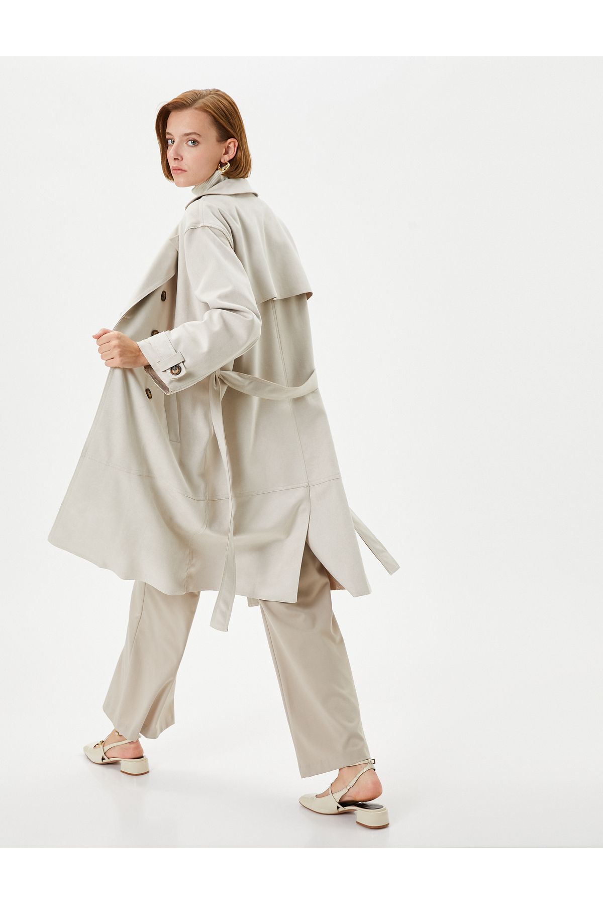 Trenci Koton Buzunar cu nasturi la talie cu nasturi