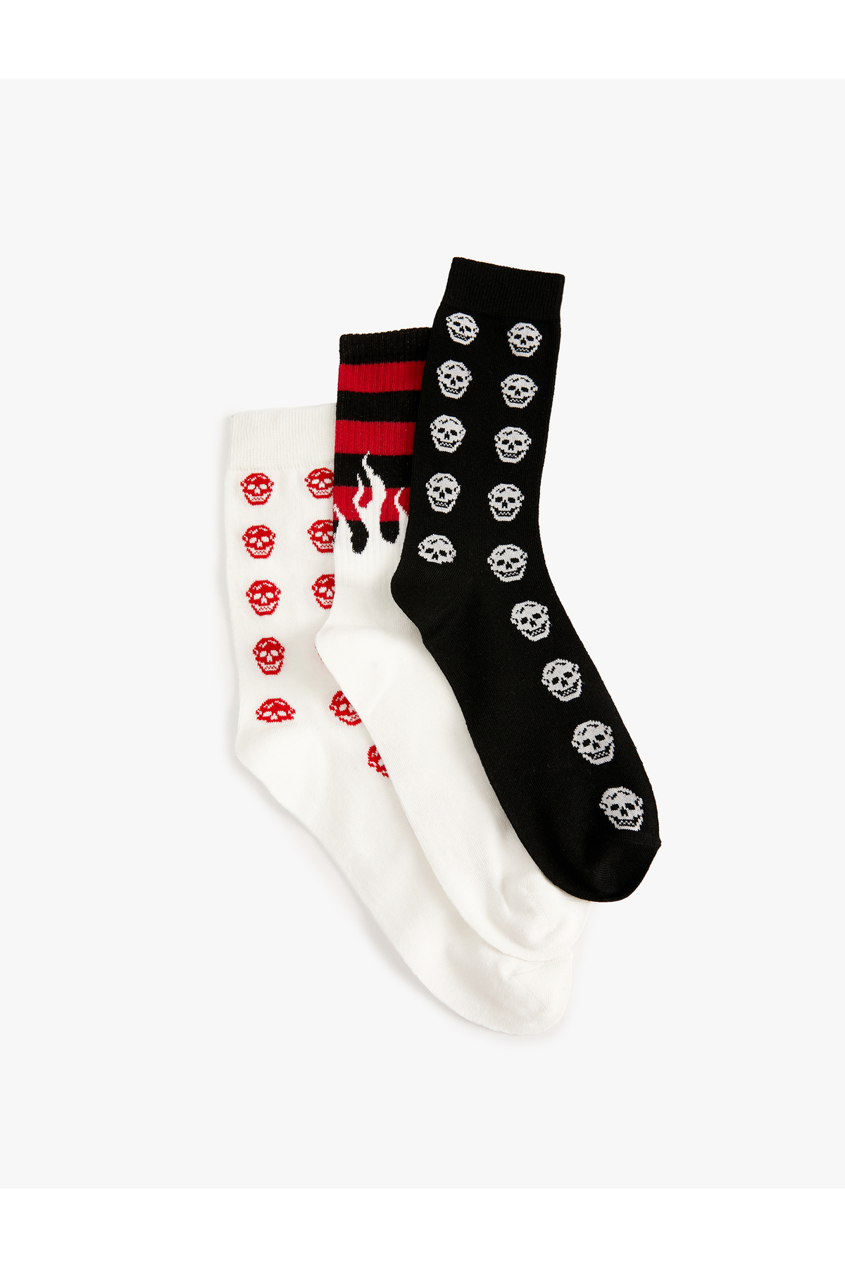 Koton 3-Piece Socks Set Skull Themed