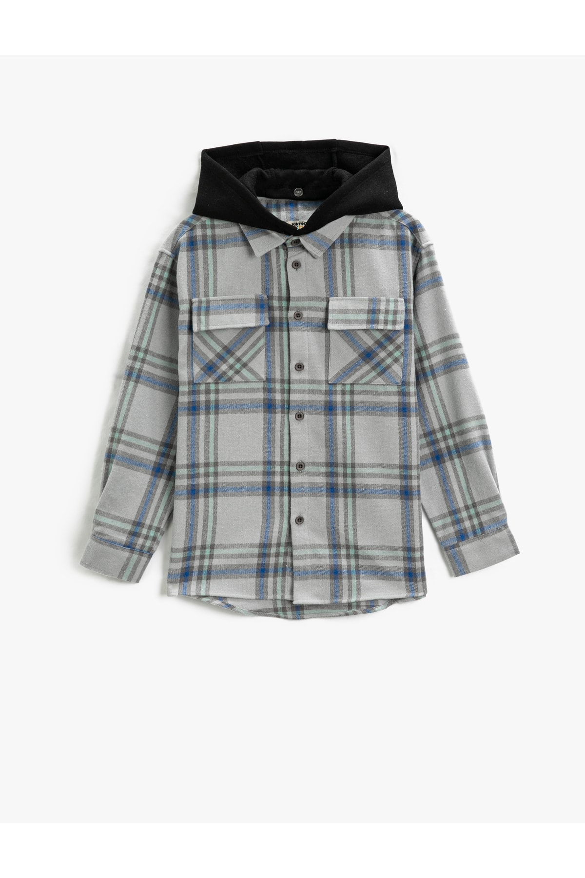 Levně Koton Hooded Lumberjack Shirt with Cover Double Pocket Soft Texture