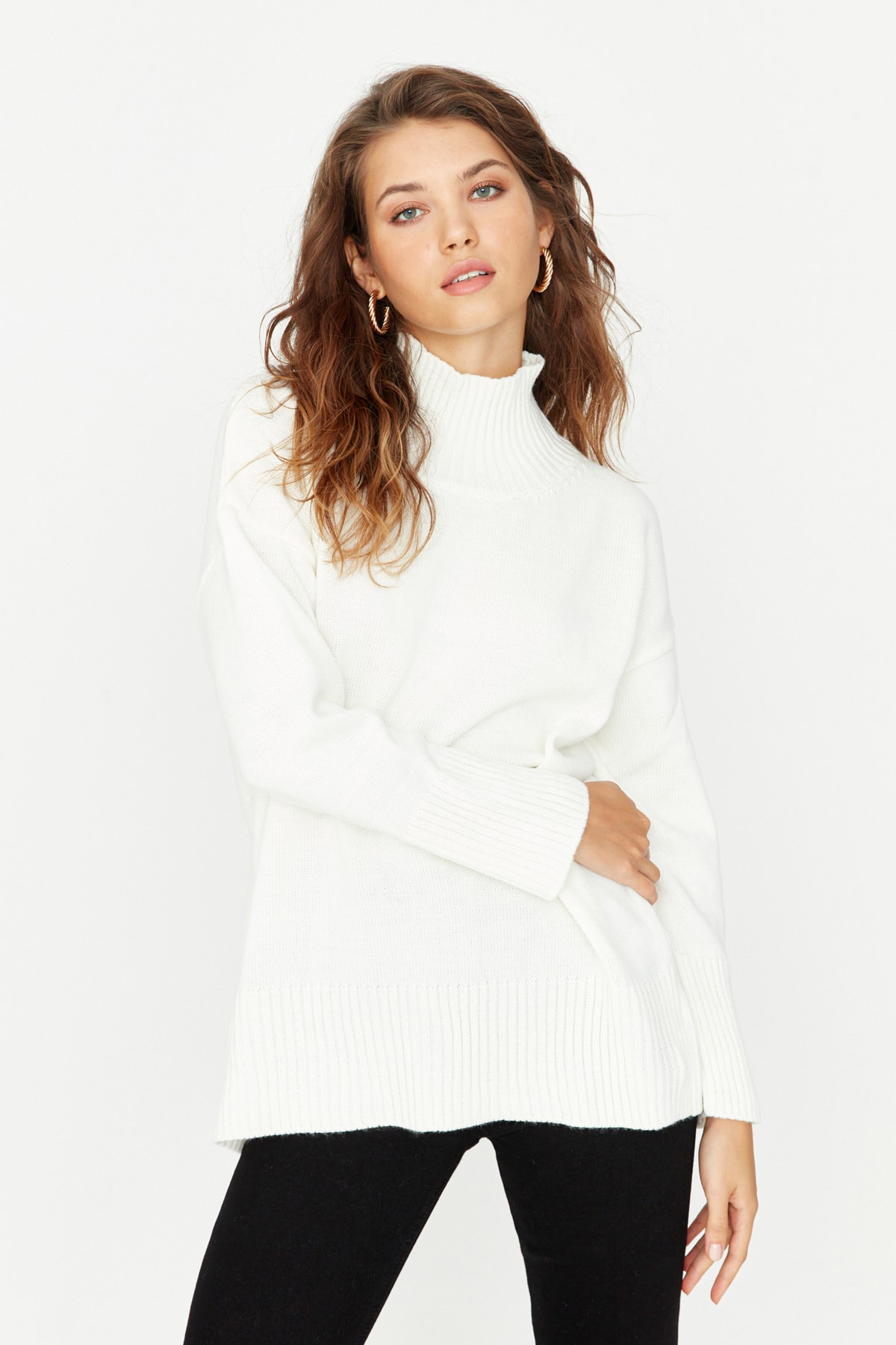 Trendyol Sweater - Ecru - Regular fit