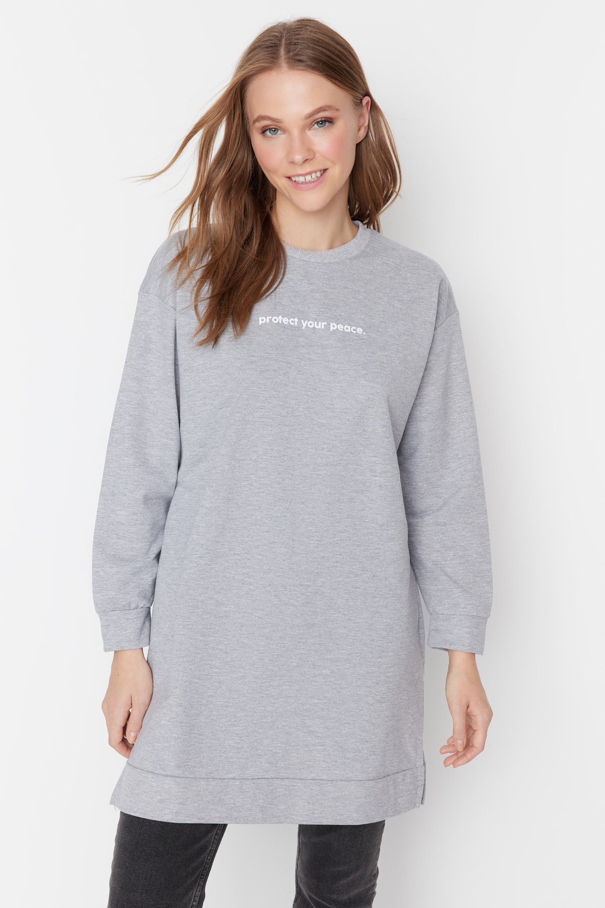 Trendyol Sweatshirt - Gray - Regular fit