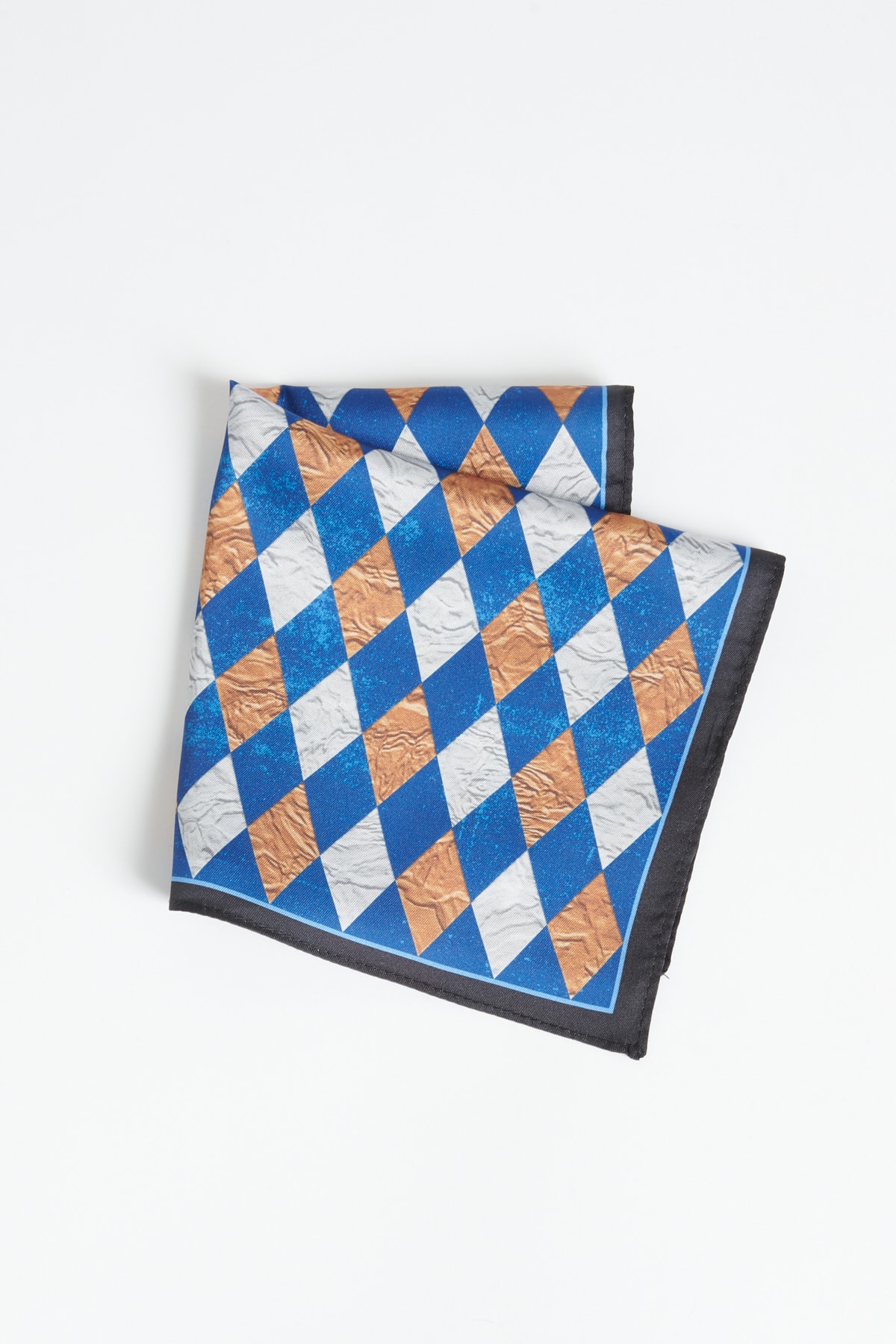 Levně ALTINYILDIZ CLASSICS Men's Navy Blue-Beige Patterned Handkerchief