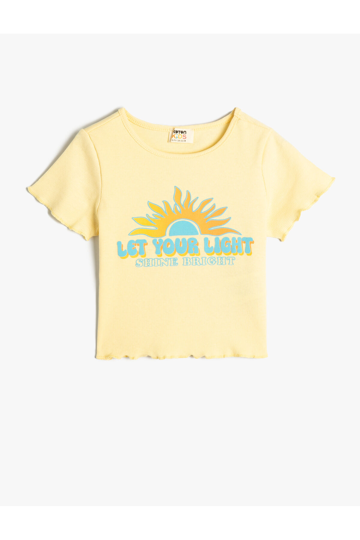 Levně Koton Crop T-Shirt Short Sleeve Summer Theme Cotton