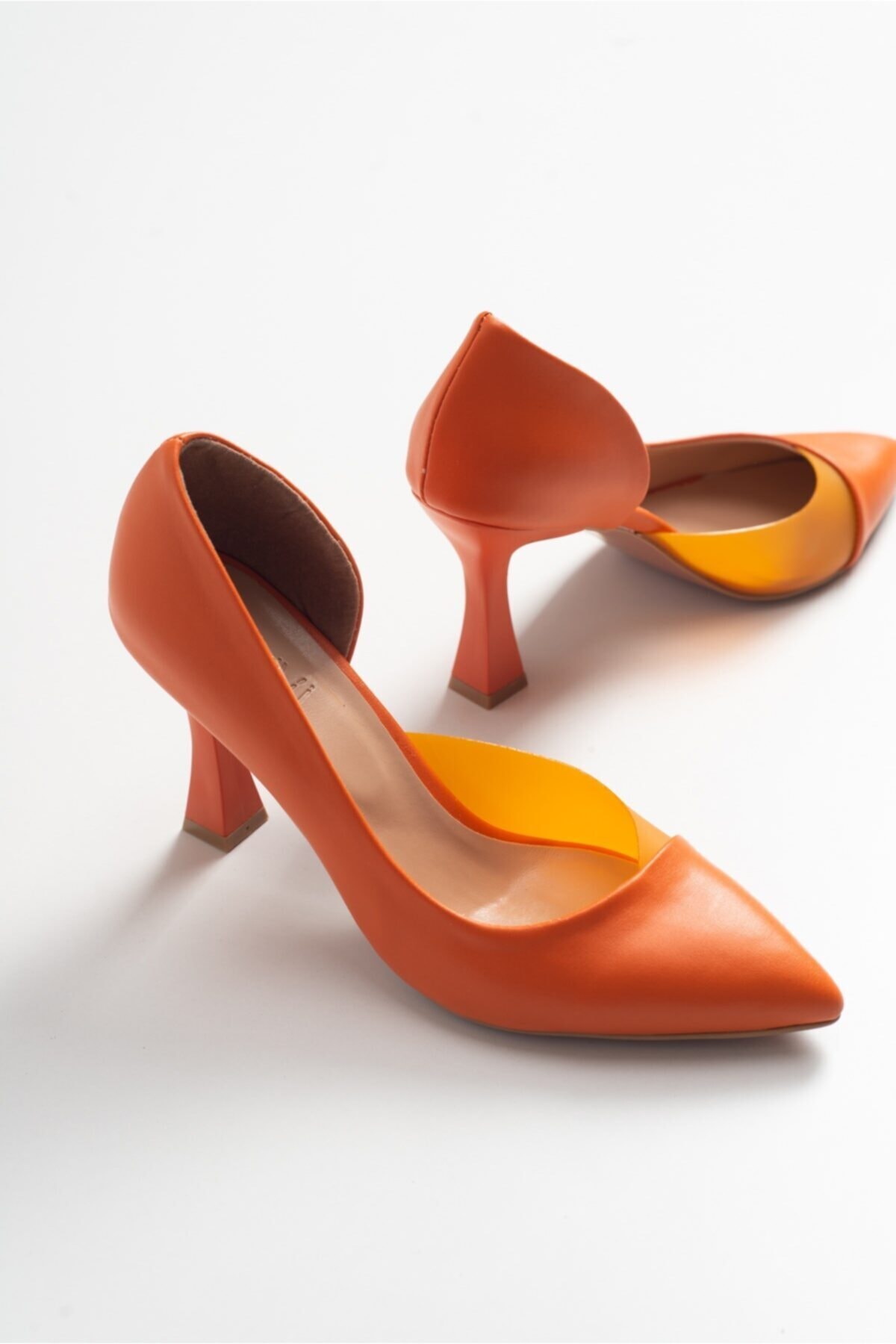LuviShoes 653 Orange Skin Heels Women's Shoes
