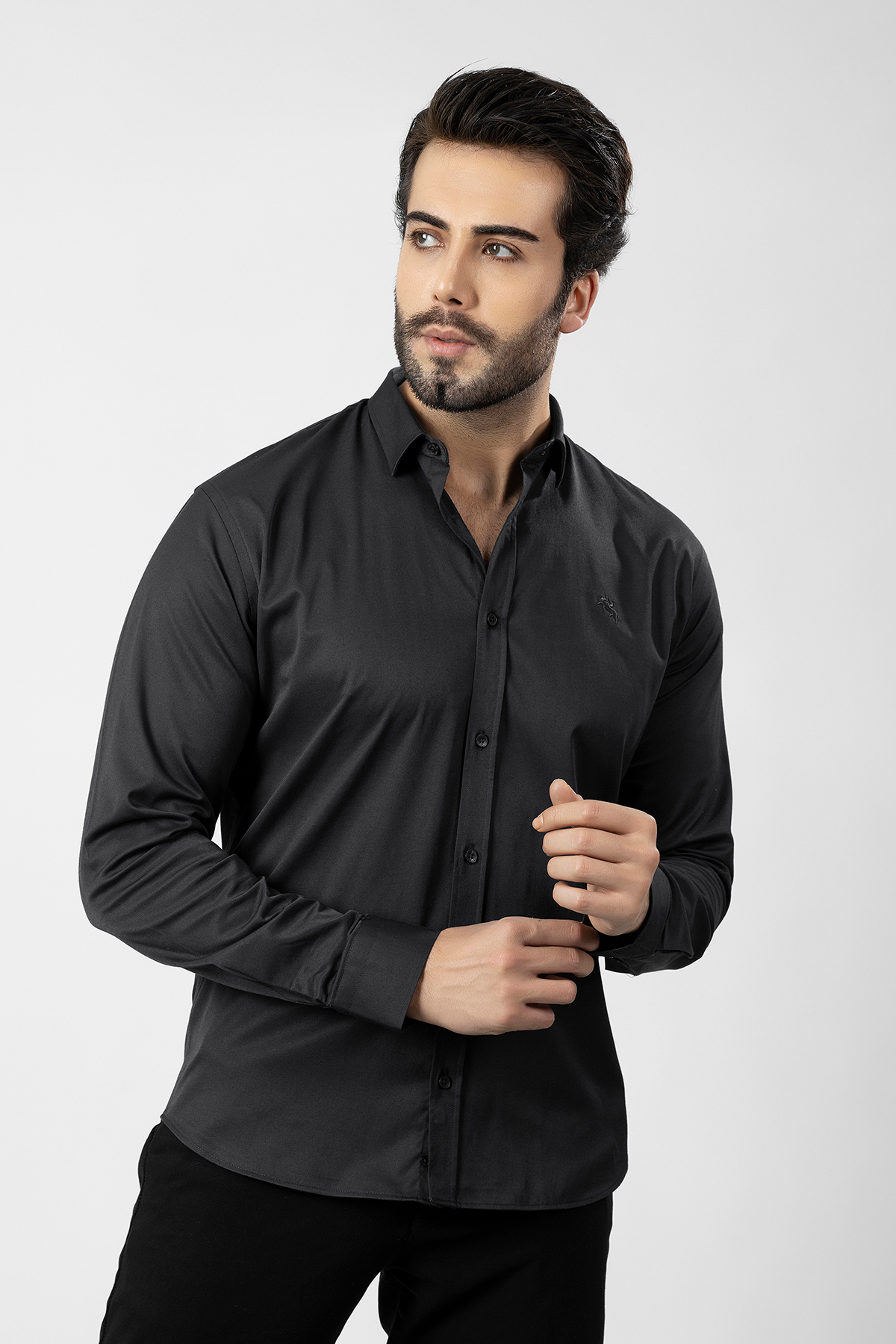 Polo Air Men's Long Sleeve Shirt Slimfit Lycra Fabric