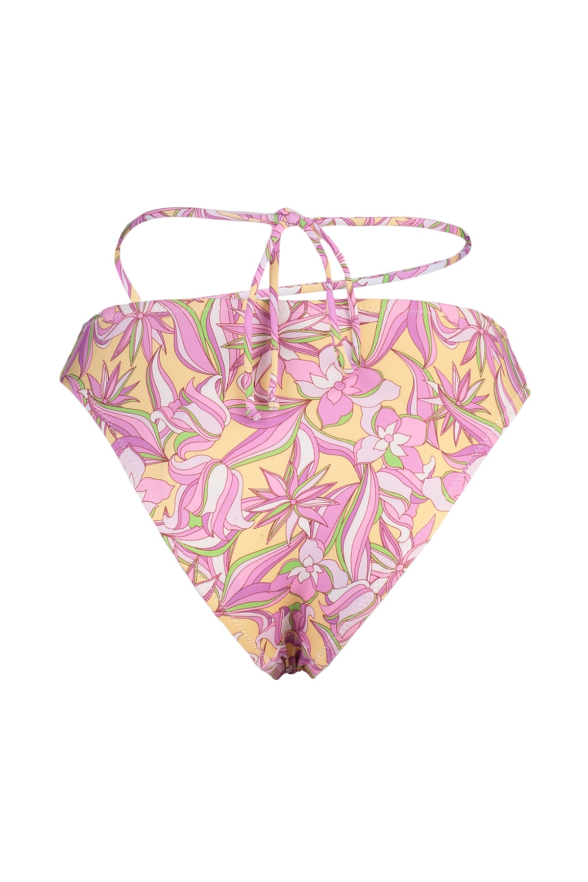 Trendyol Floral Patterned Accesorii High Walie Normal Leg Bikini Bottom