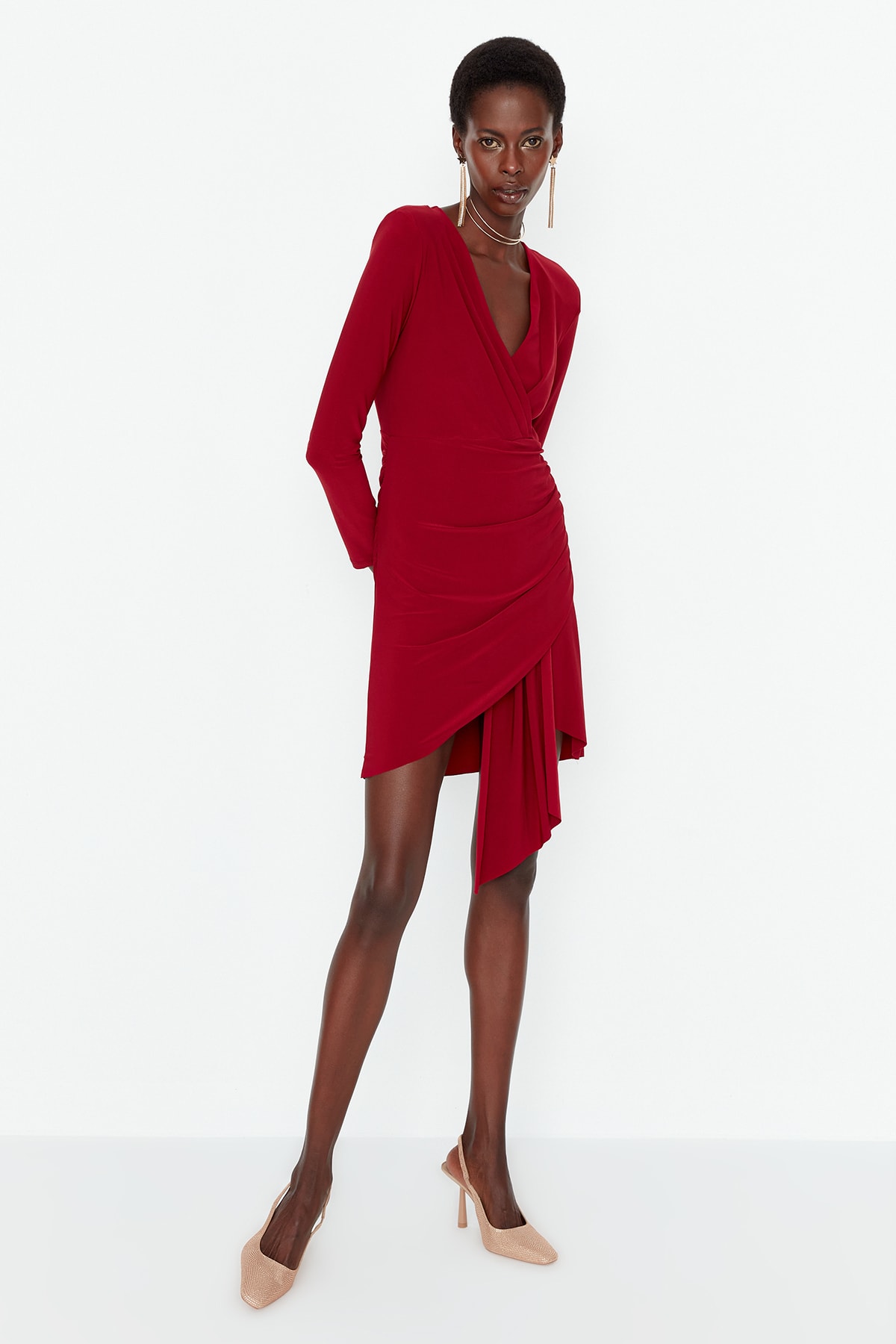 Trendyol Dress - Burgundy - Wrapover