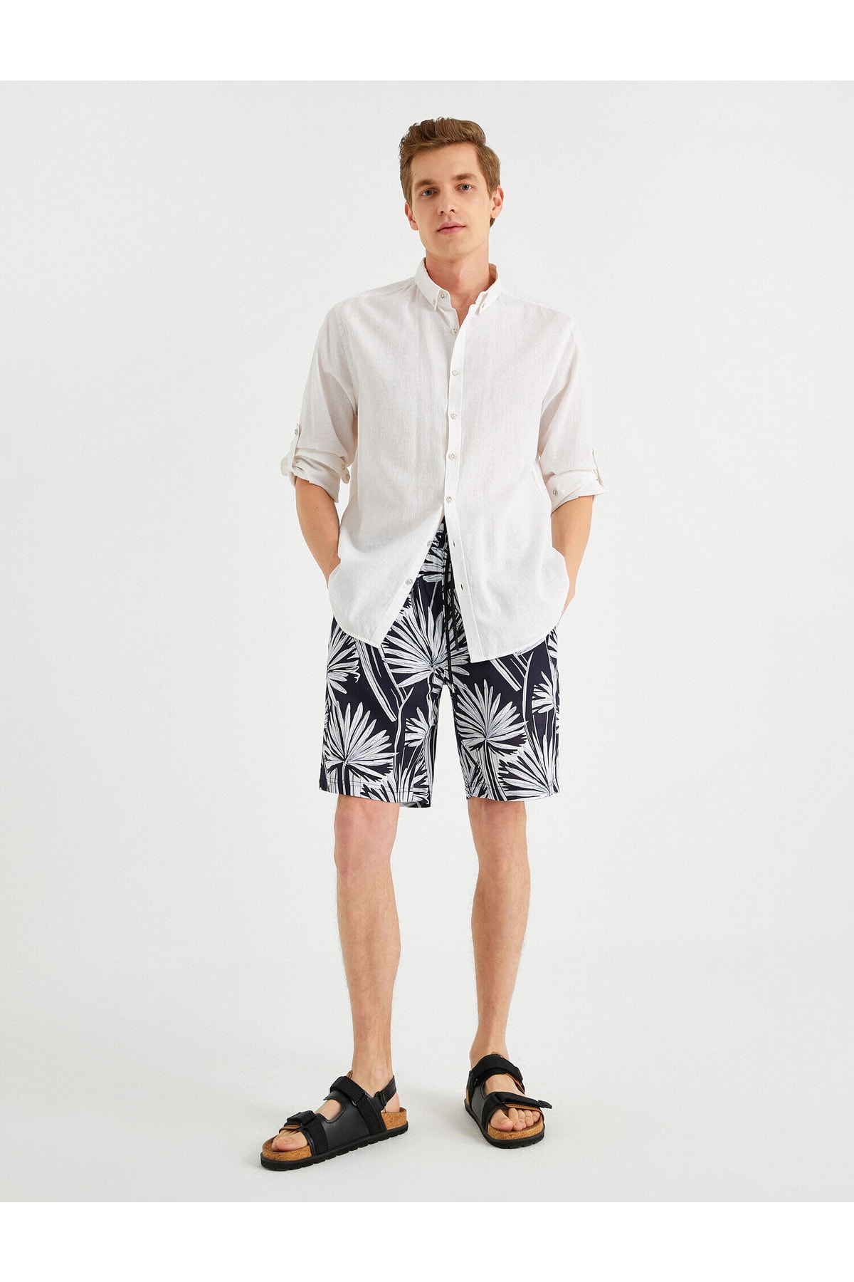 Koton Palm Printed Chino Shorts