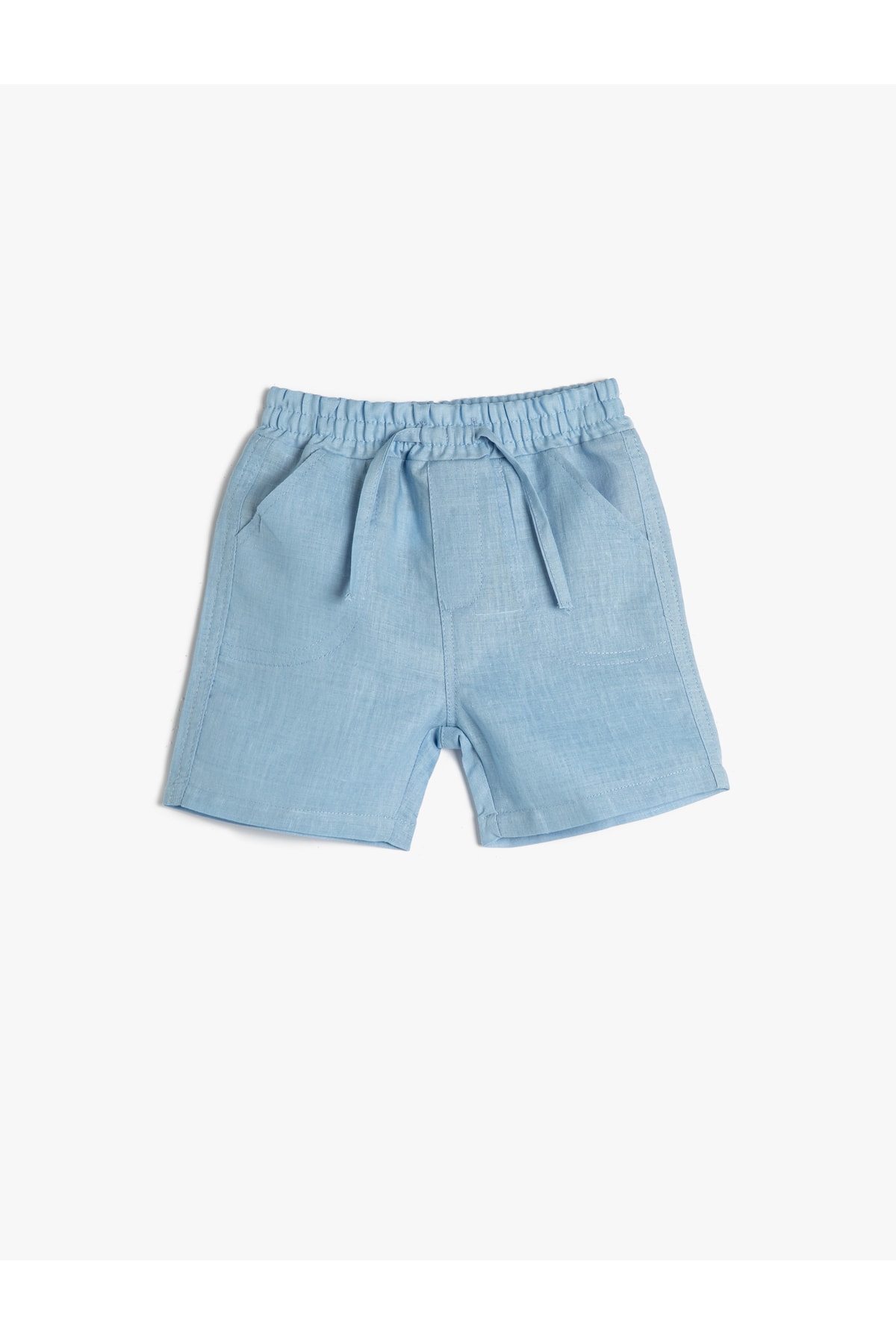 Koton Linen Shorts with Pockets Elastic Tie Waist