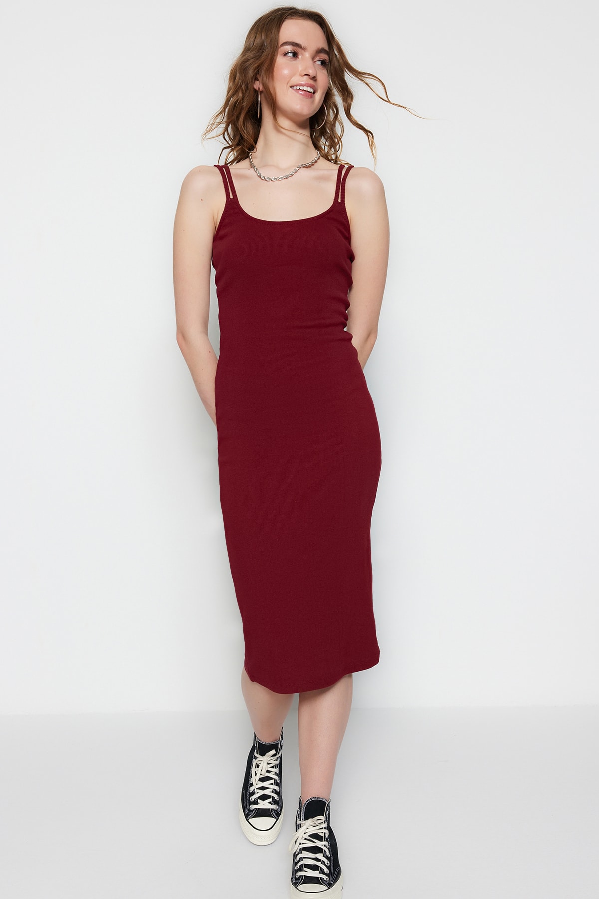 Trendyol Dress - Burgundy - Bodycon