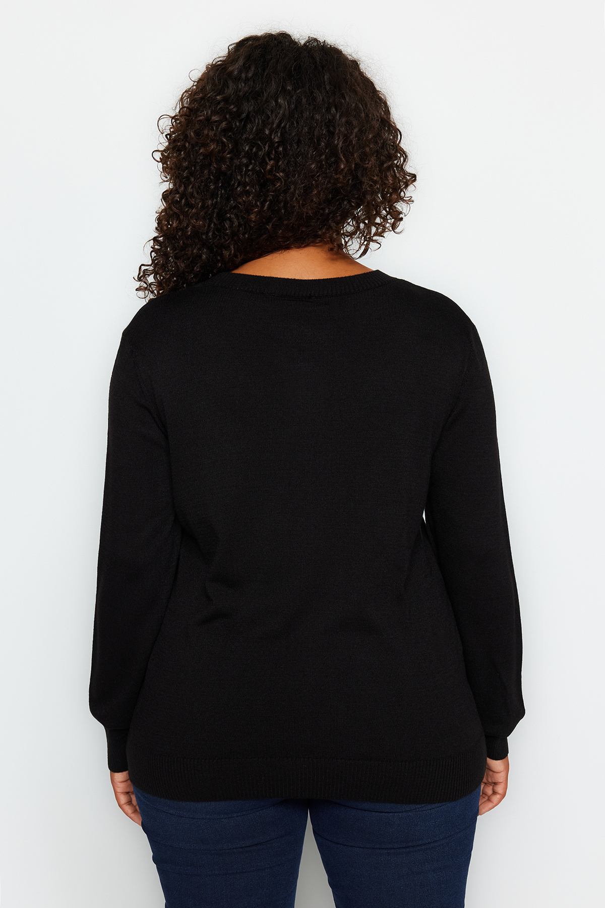 Trendyol Black Window/Cut Out Detaliat Tricotaje Pulover