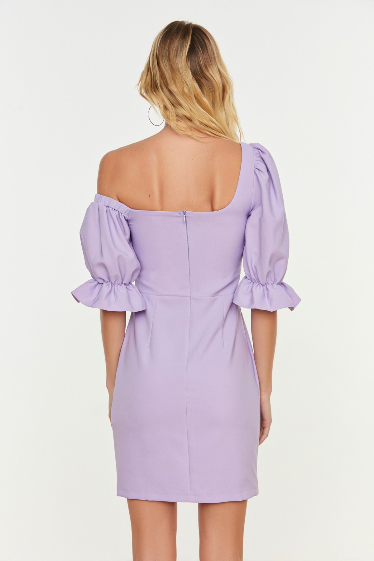 Trendyol Liliac Poplin Detaliate Dress
