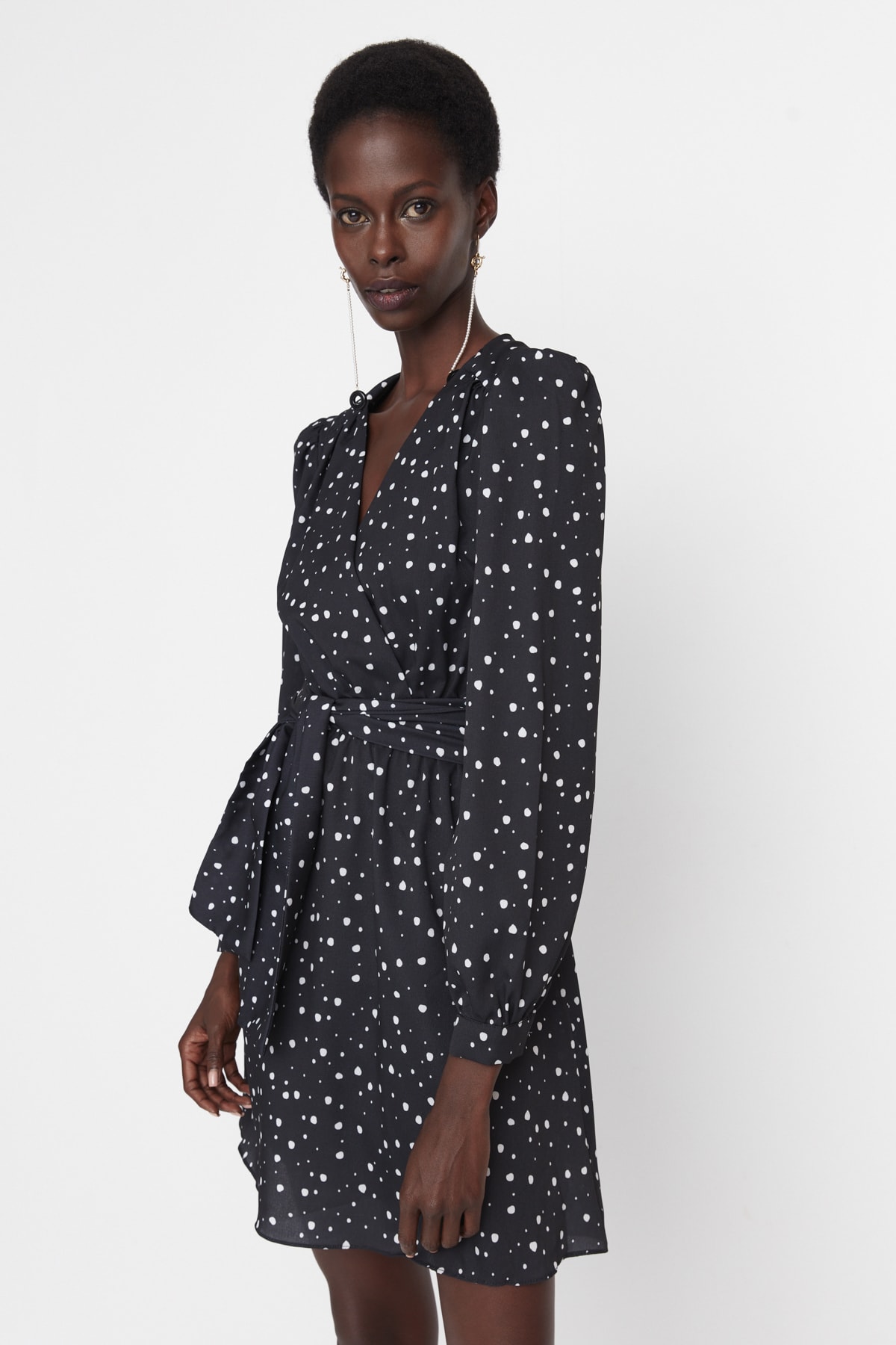 Trendyol Black Tie Detailed Woven Dress