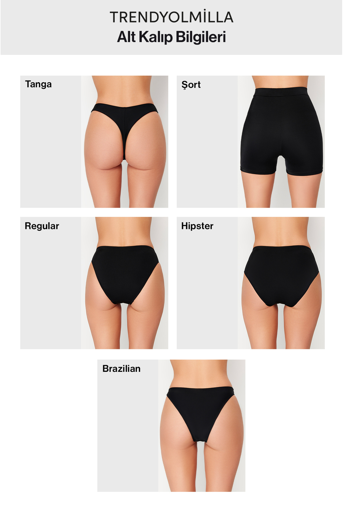 Trendyol Black-White Textured High Waist High Leg Hipster Bikini Bottom