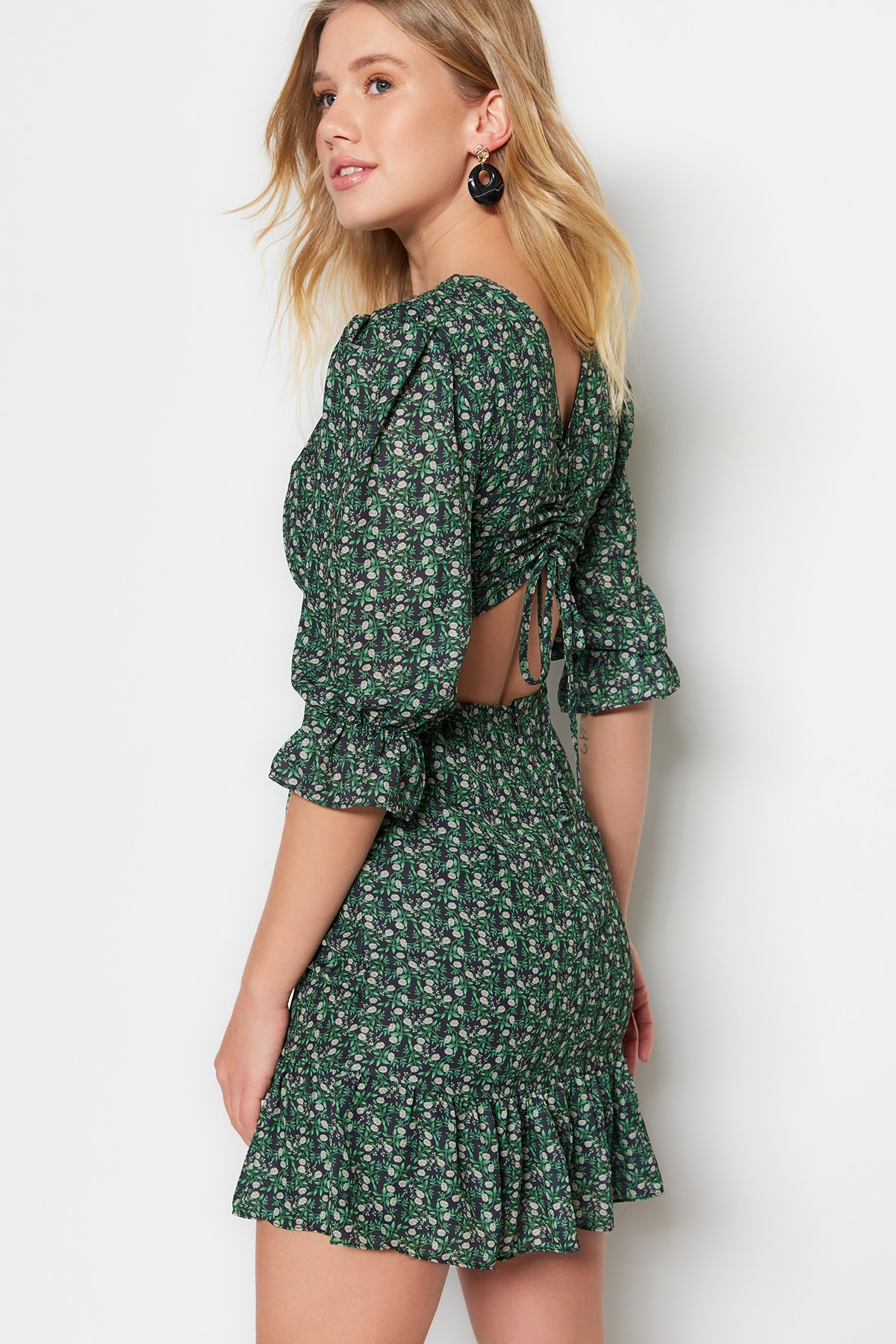 Trendyol Green Back Detail Woven Woven Dress