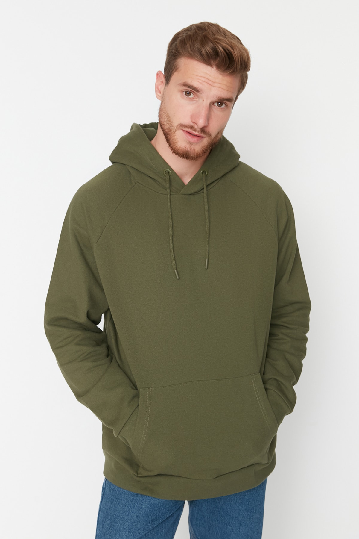 Trendyol Sweatshirt - Khaki - Oversize
