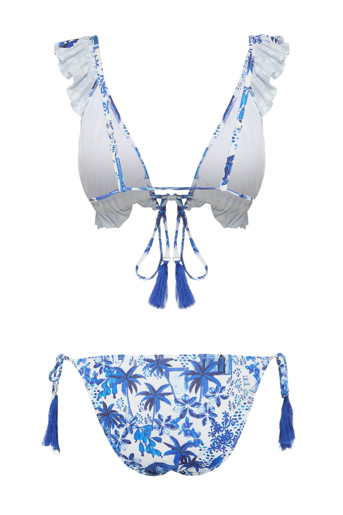 Trendyol Floral Patterned Triangle Two-piece Bikini Set