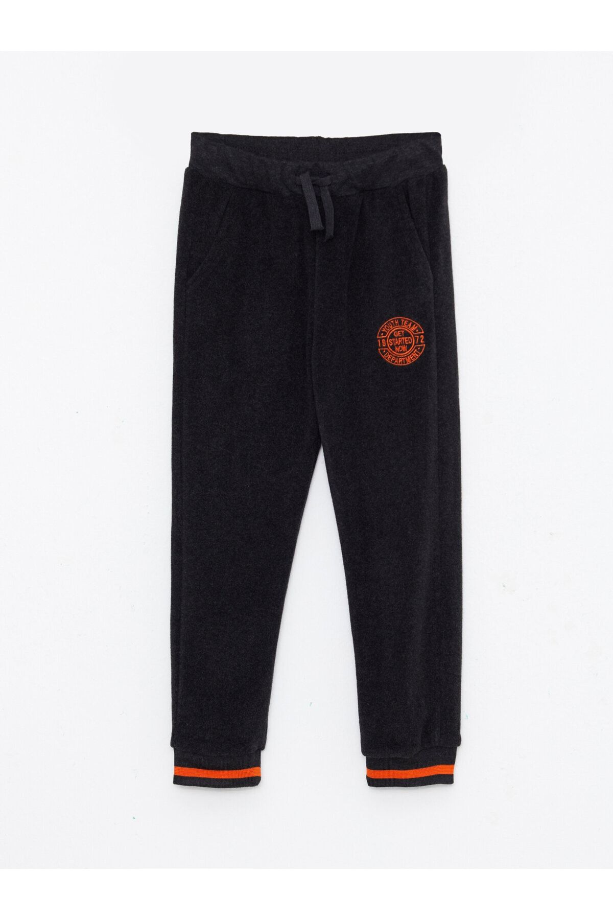 LC Waikiki Boy's Jogger Sweatpants with Elastic Waist and Embroidered Fleece Fleece.