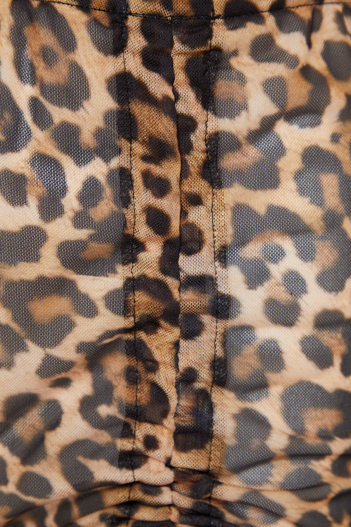 Trendyol Leopard Patterned Mini Knitted Pleated Mesh Beach Pareo