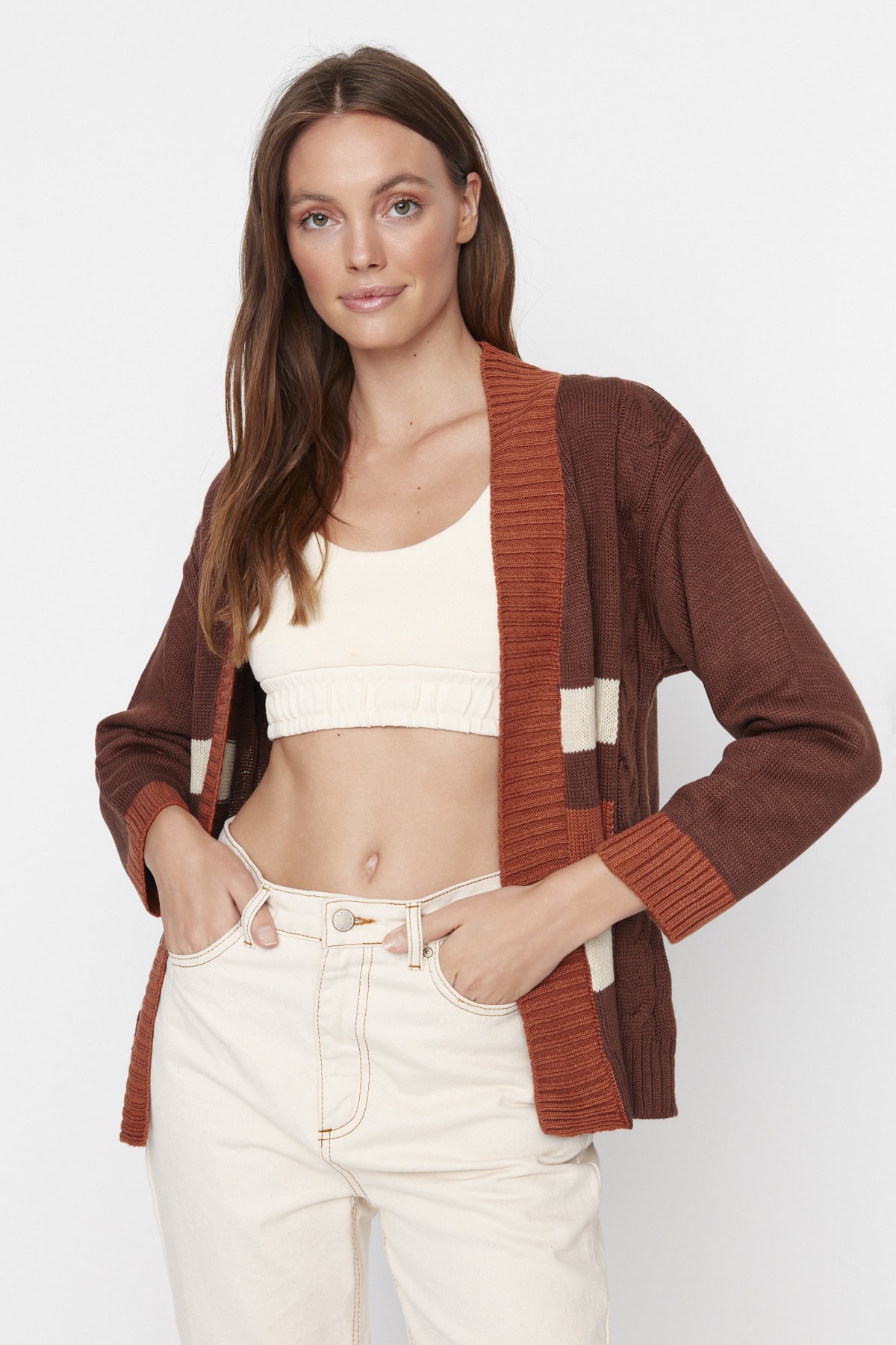 Trendyol Cardigan - Brown - Regular fit