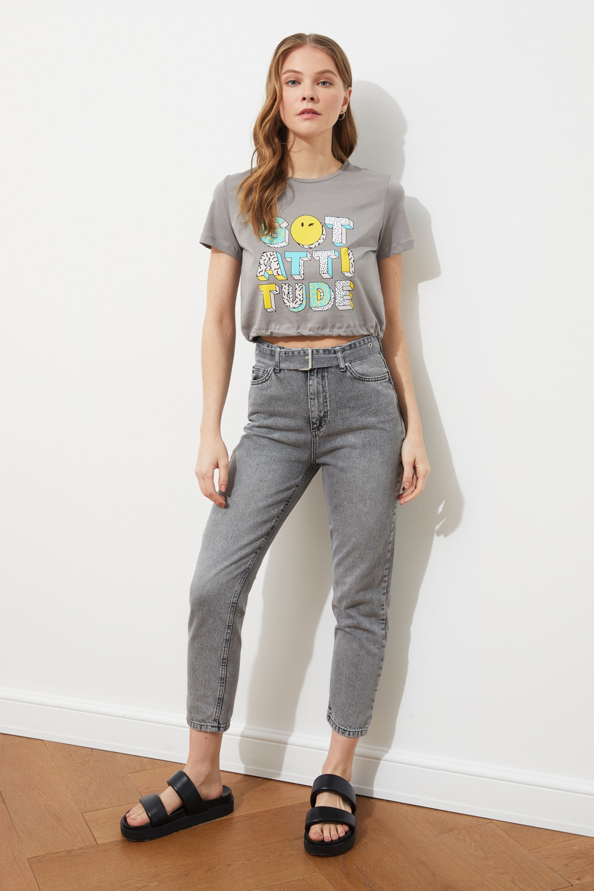 LTS Tall Women's Black Washed UNA Mom Jeans | Long Tall Sally