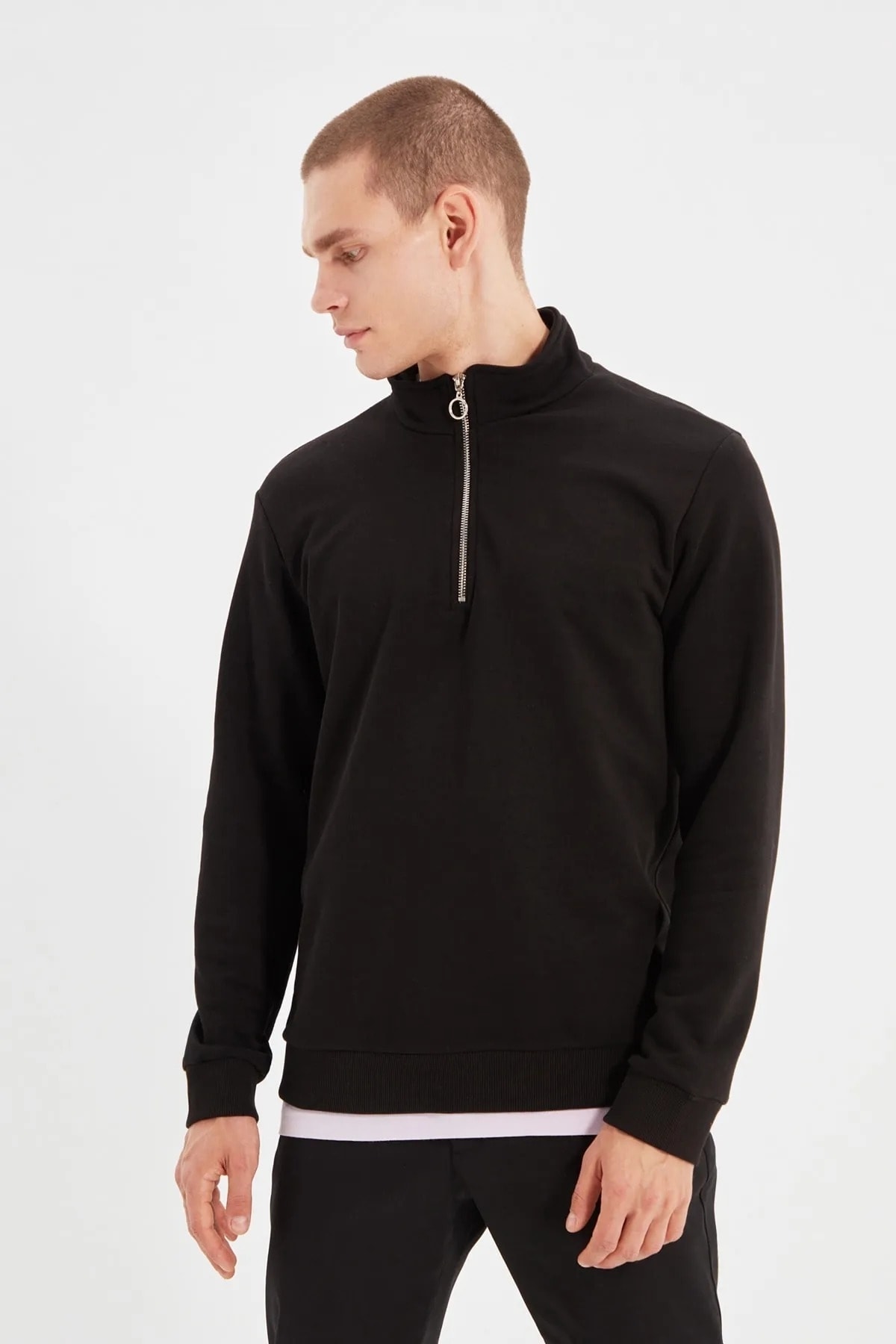 Trendyol Sweatshirt - Black - Regular fit