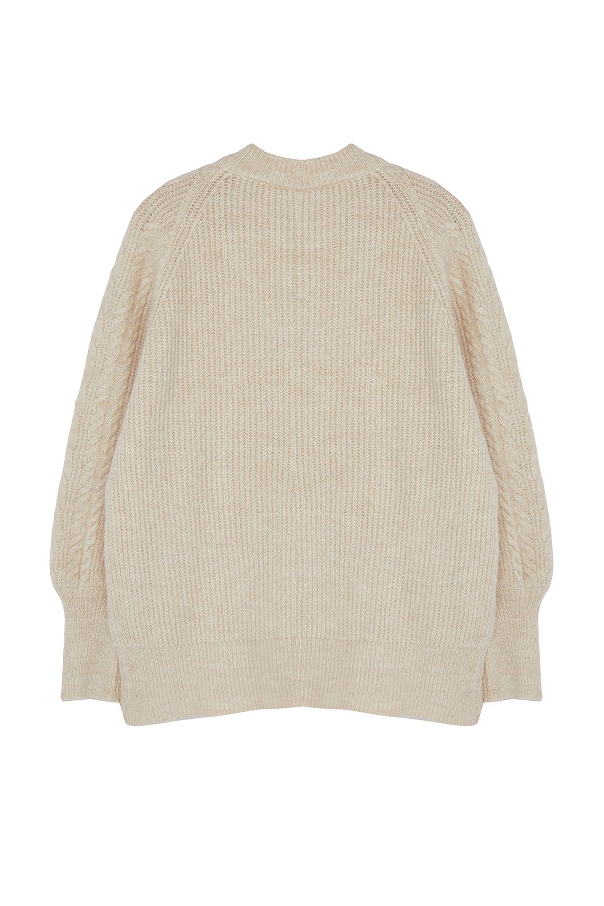 Trendyol Curve Stone Braided Soft Textured Knitwear Sweater