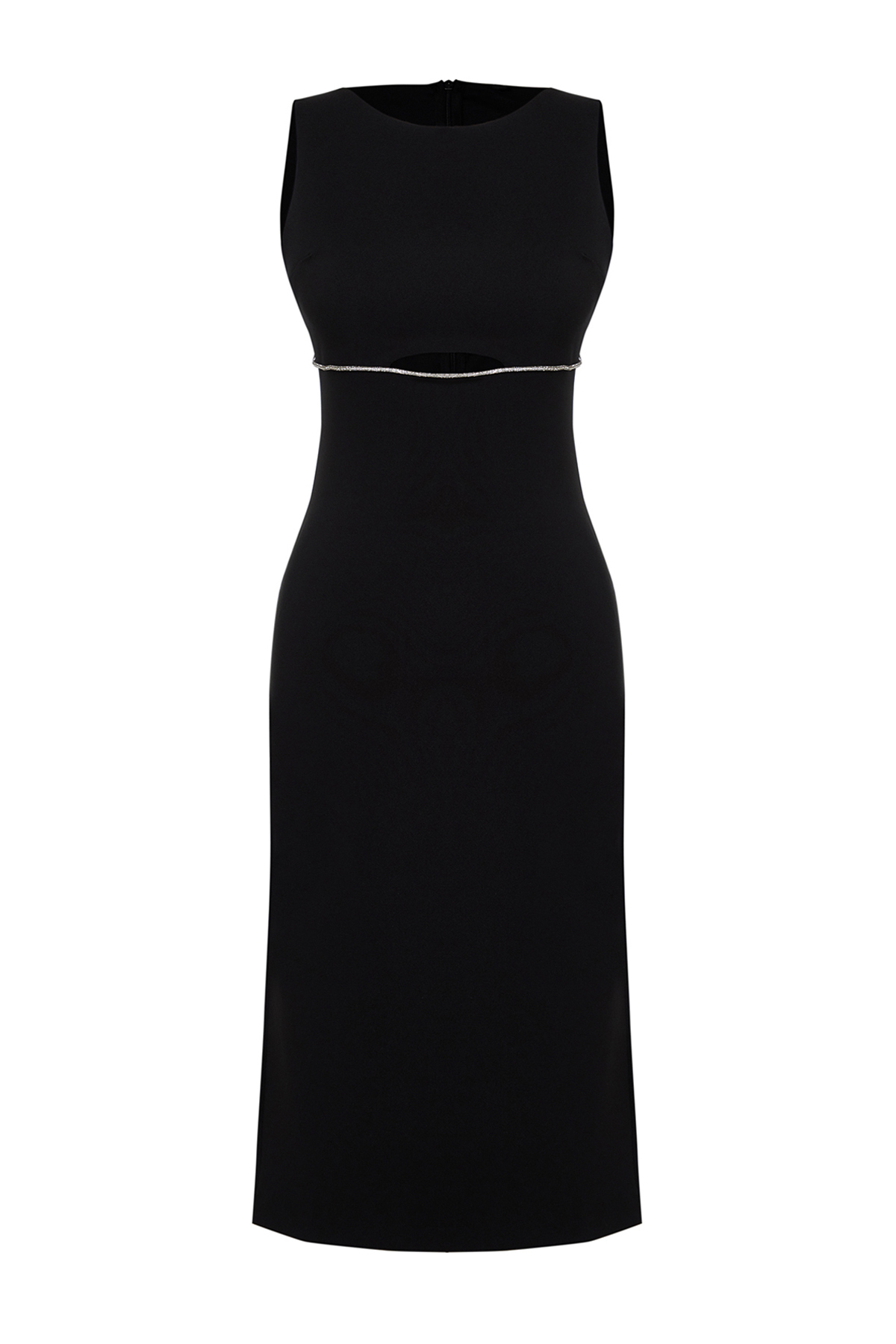 Trendyol Black Window/Cut Out Detailed Shiny Stone Woven Elegant Evening Dress