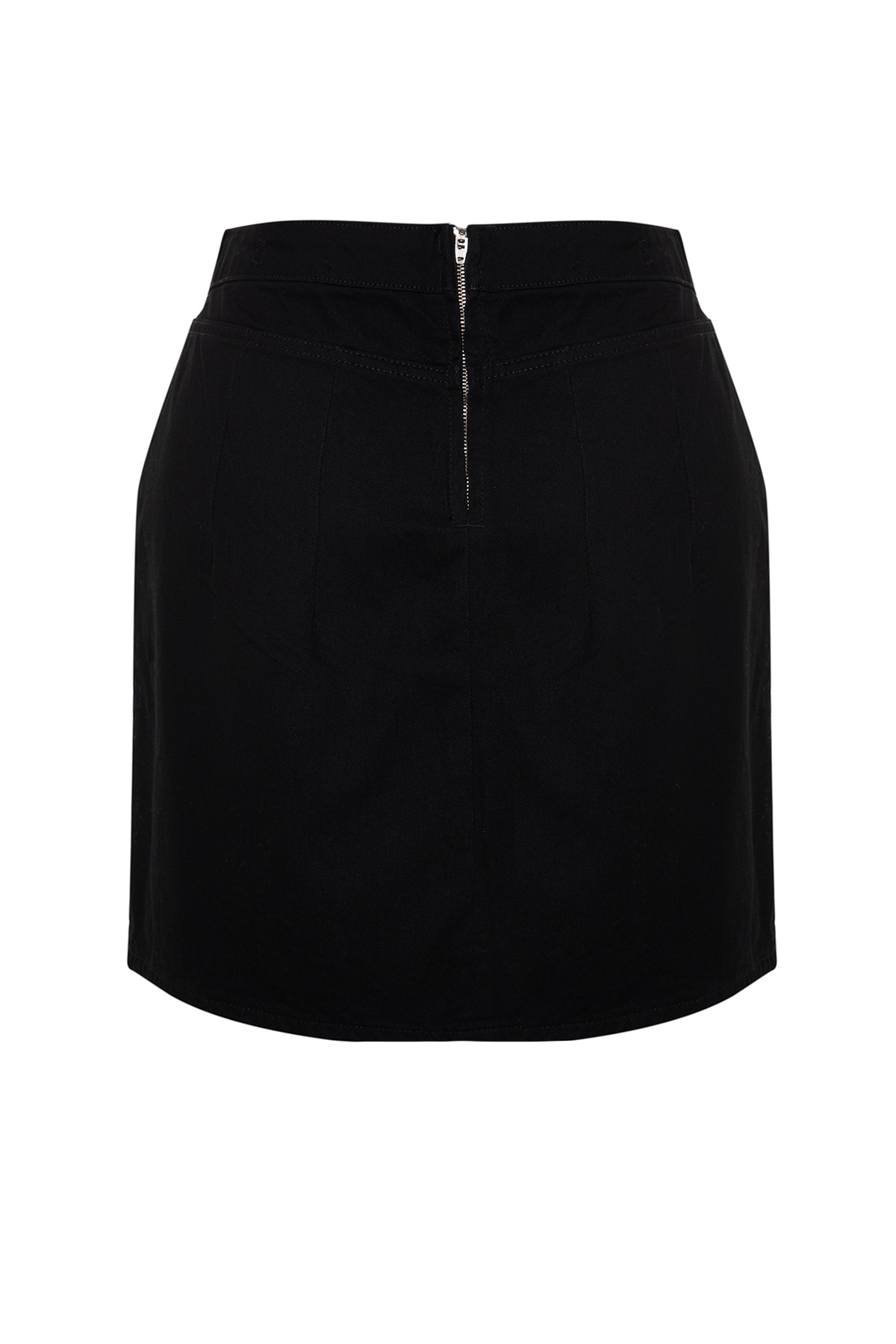 Trendyol Curve Black Accessory Detailed Denim Skirt