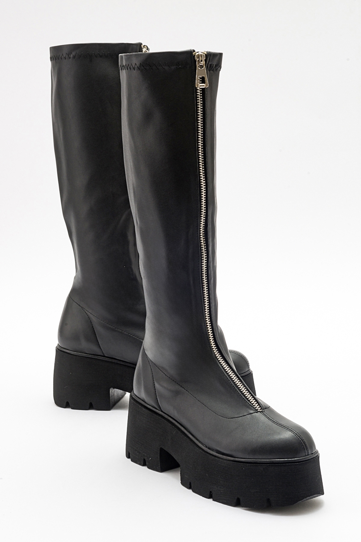 Levně LuviShoes AMARONTE Black Stretch Thick Sole Women's Boots
