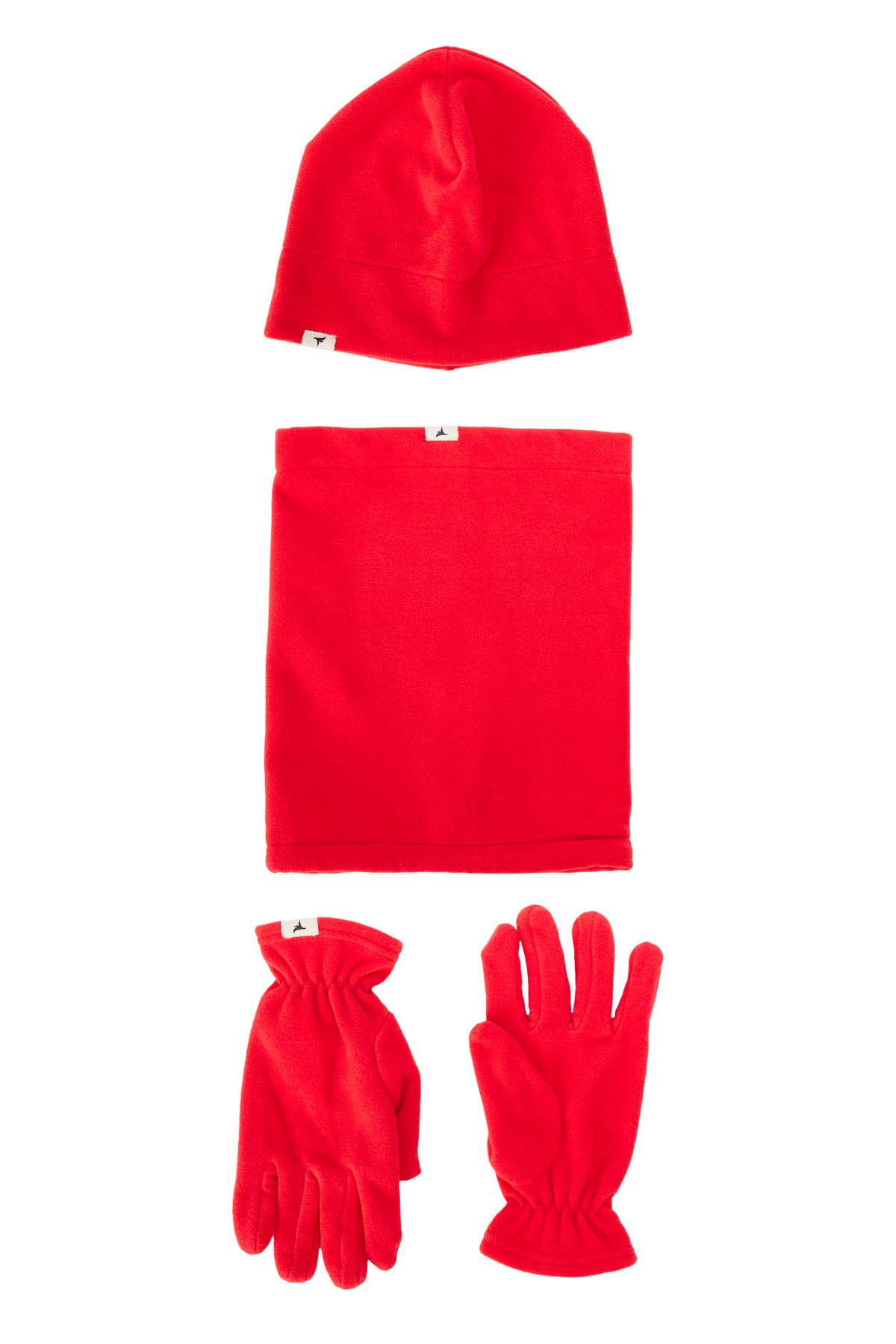 Levně ALTINYILDIZ CLASSICS Men's Red Anti-pilling Warm Water Repellent Fleece Beanie Neck Collar Gloves Set
