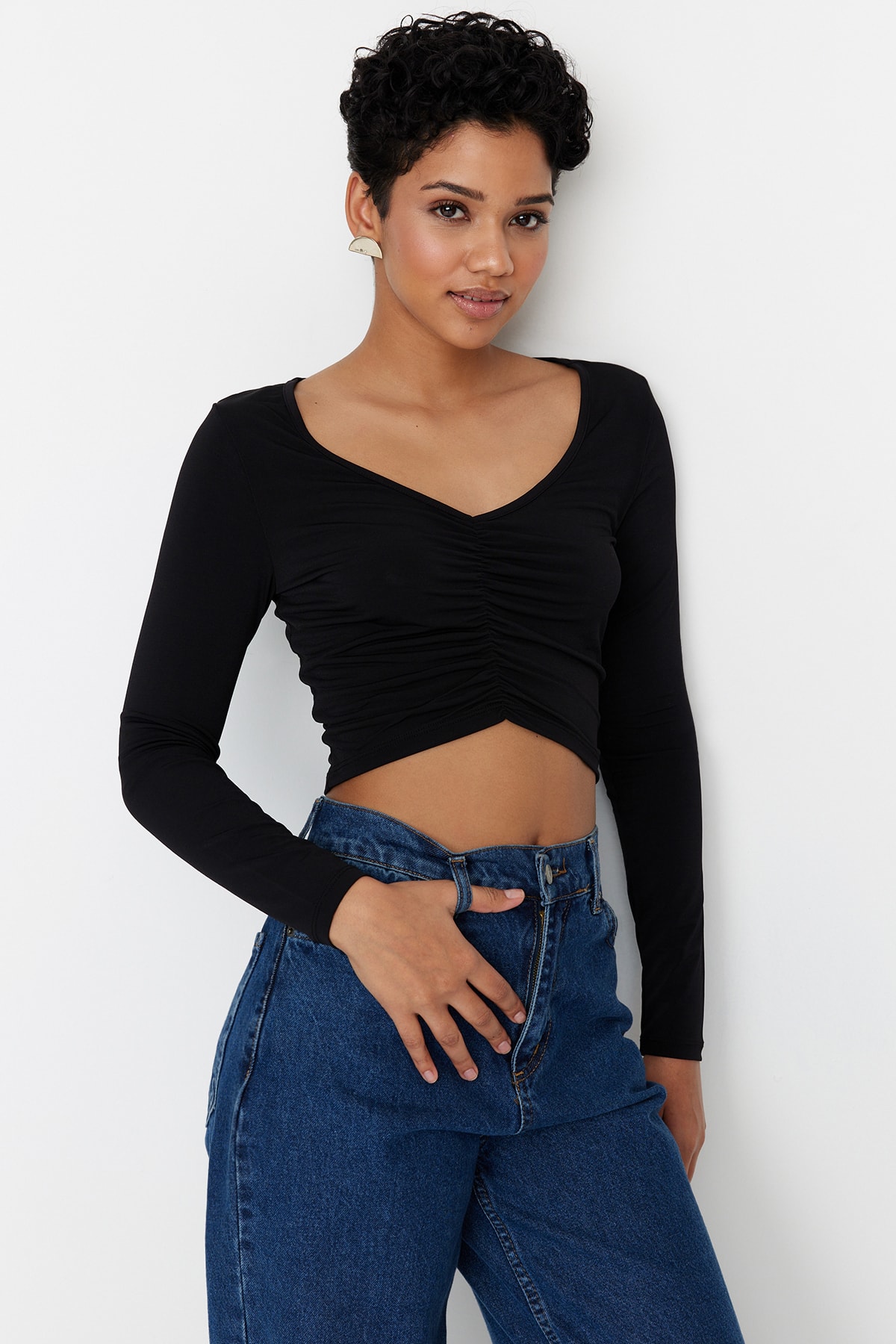 Trendyol Blouse - Black - Slim fit