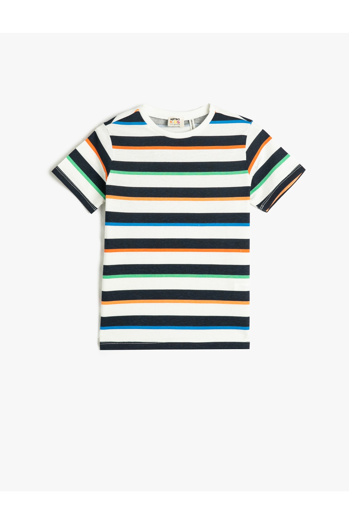 Levně Koton Striped T-Shirt Short Sleeve Crew Neck Cotton