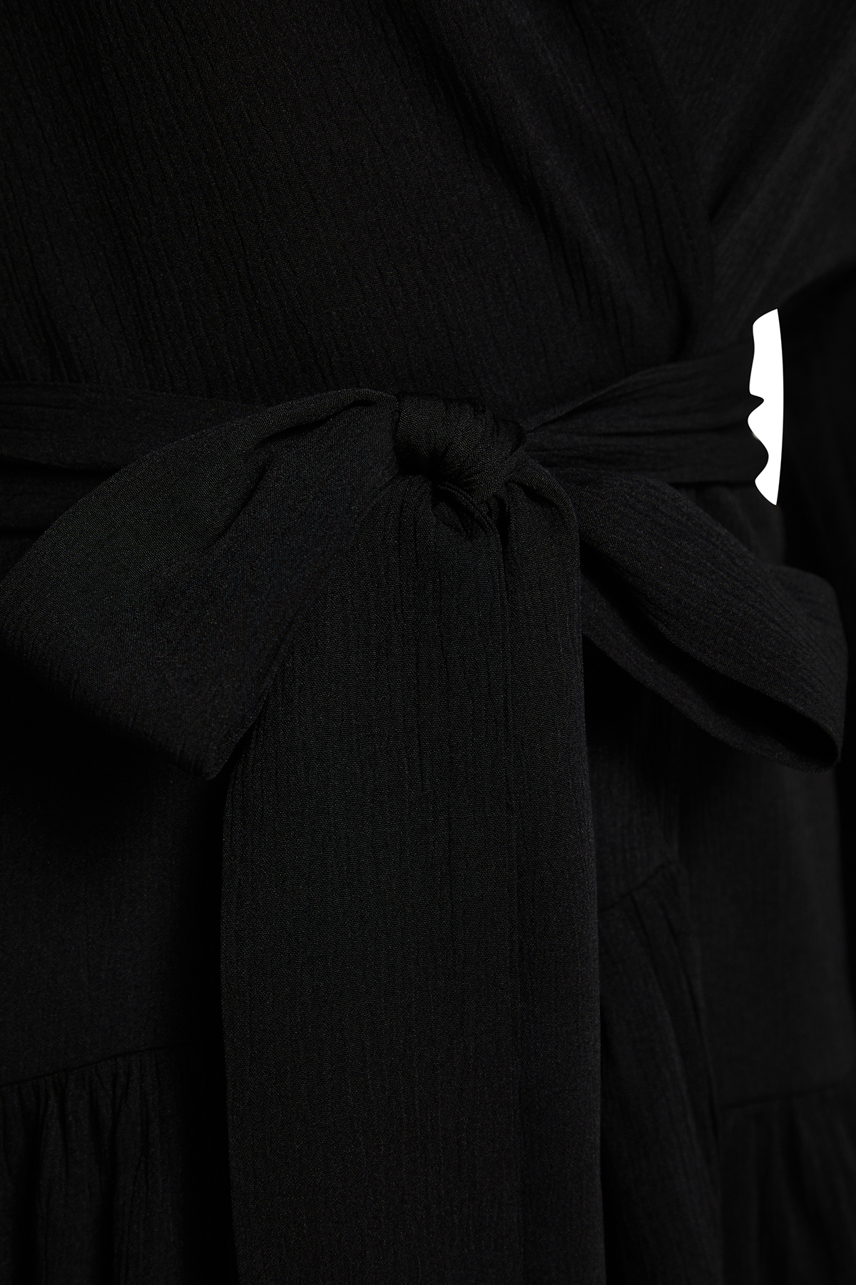 Trendyol Black Belted Mini Woven Frilly Kimono & Kaftan