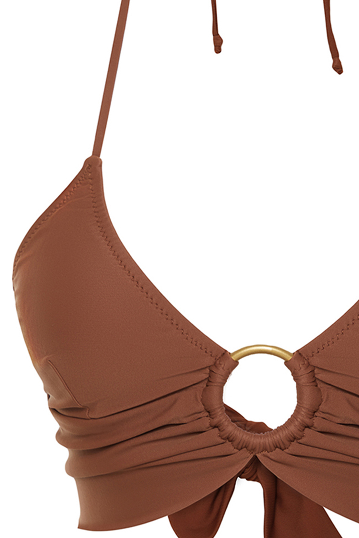 Trendyol Brown Bralette Accessory Bikini Top