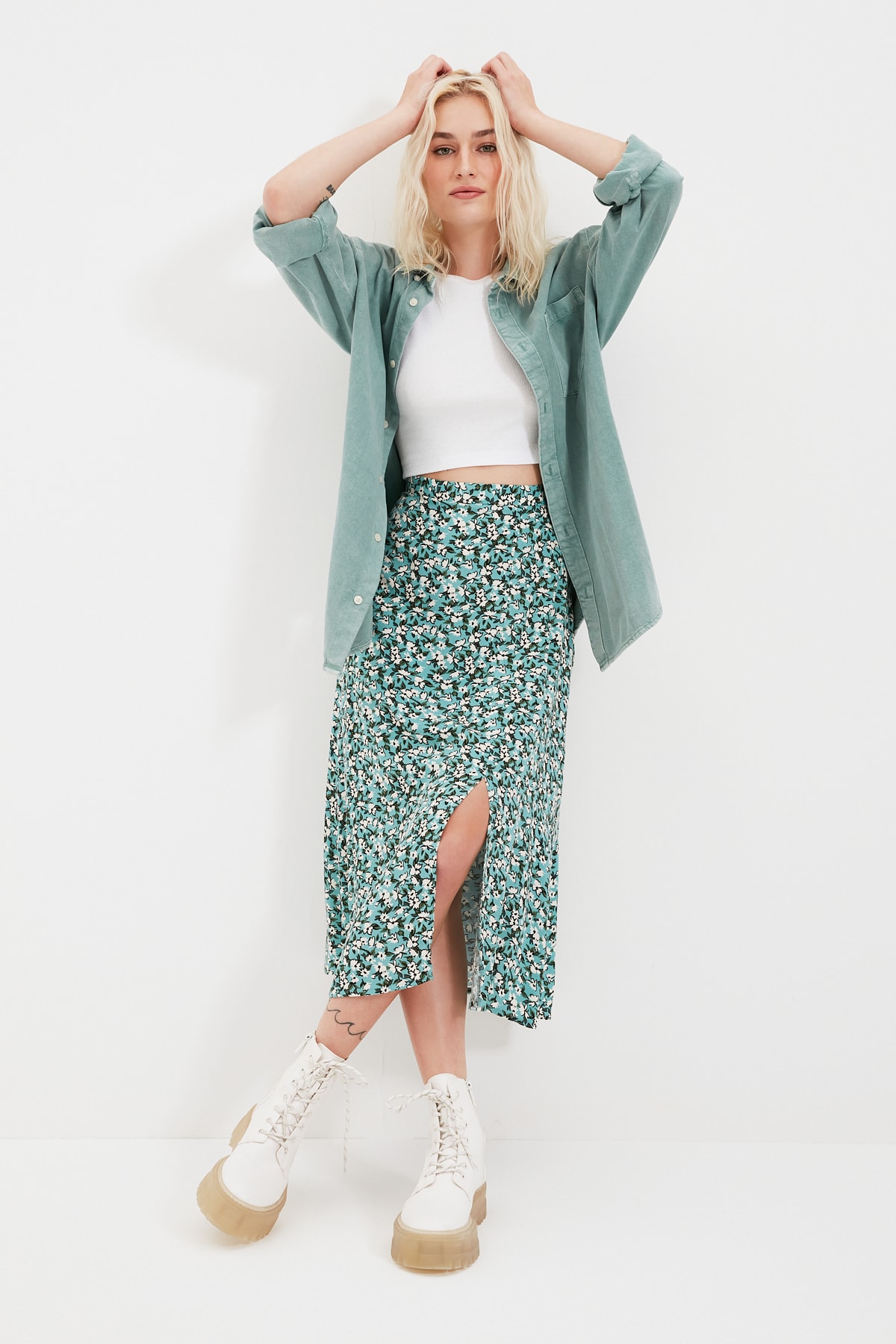 Fusta de dama Trendyol Floral Patterned