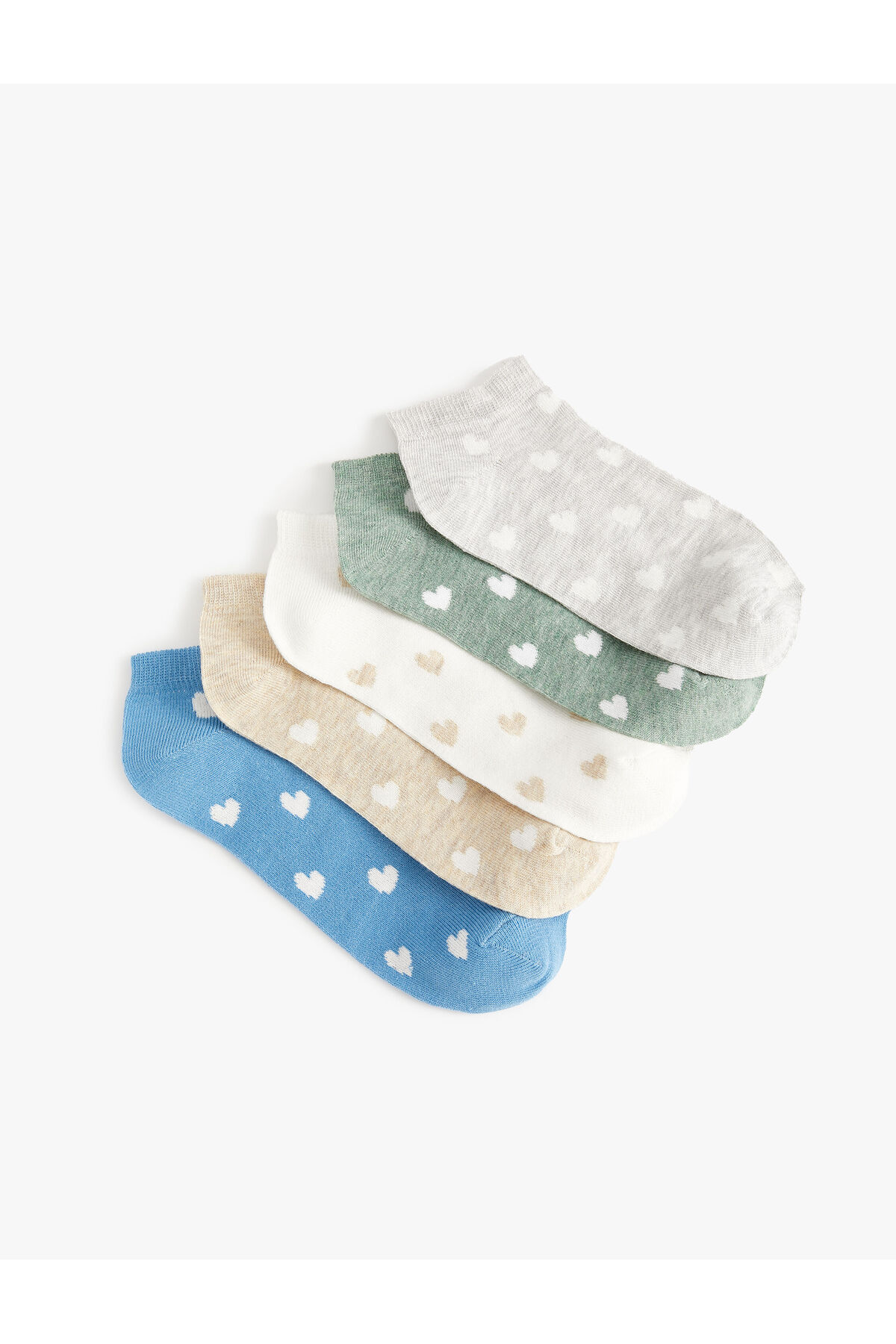 Levně Koton 5-Pack Heart Booties Socks Multi Color