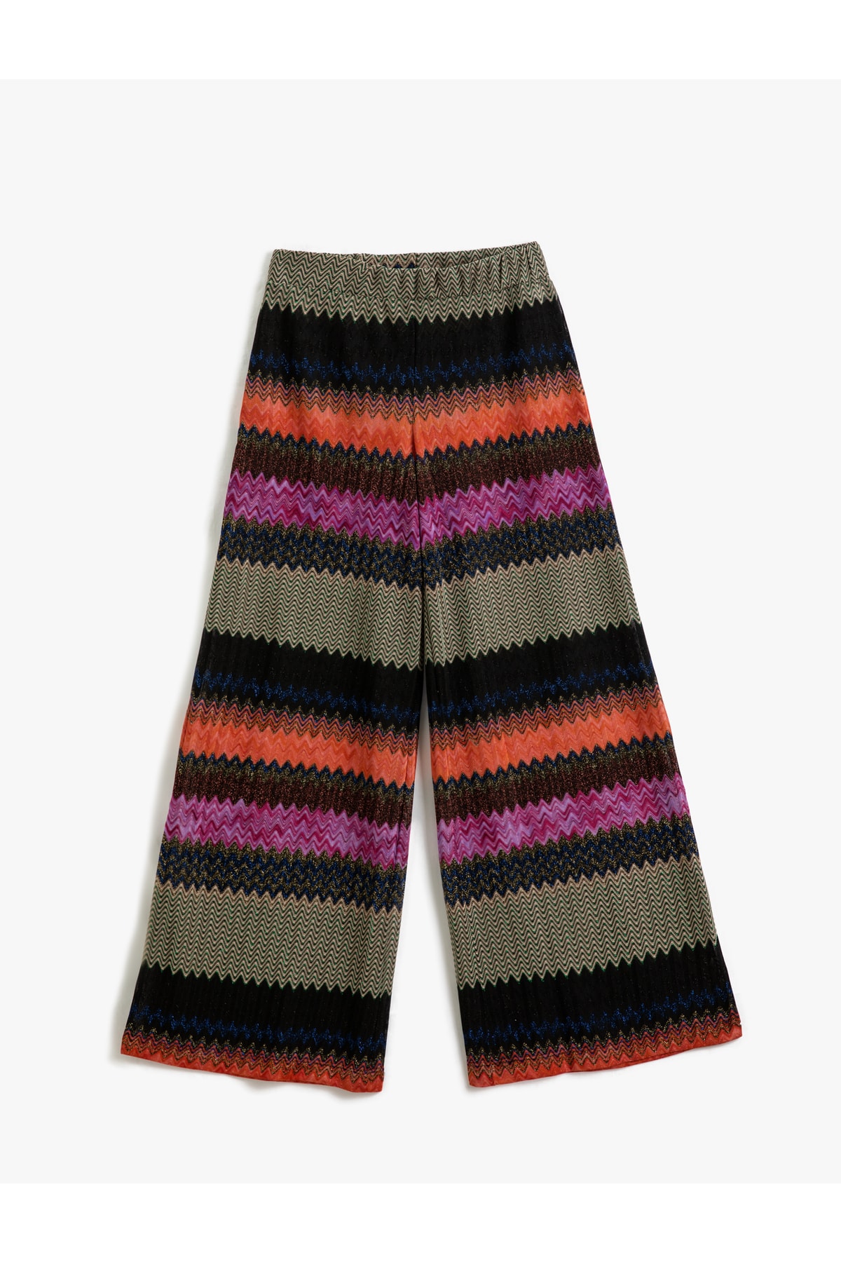 Levně Koton Texturované kalhoty Vzorované Volný střih Rovné nohavice
