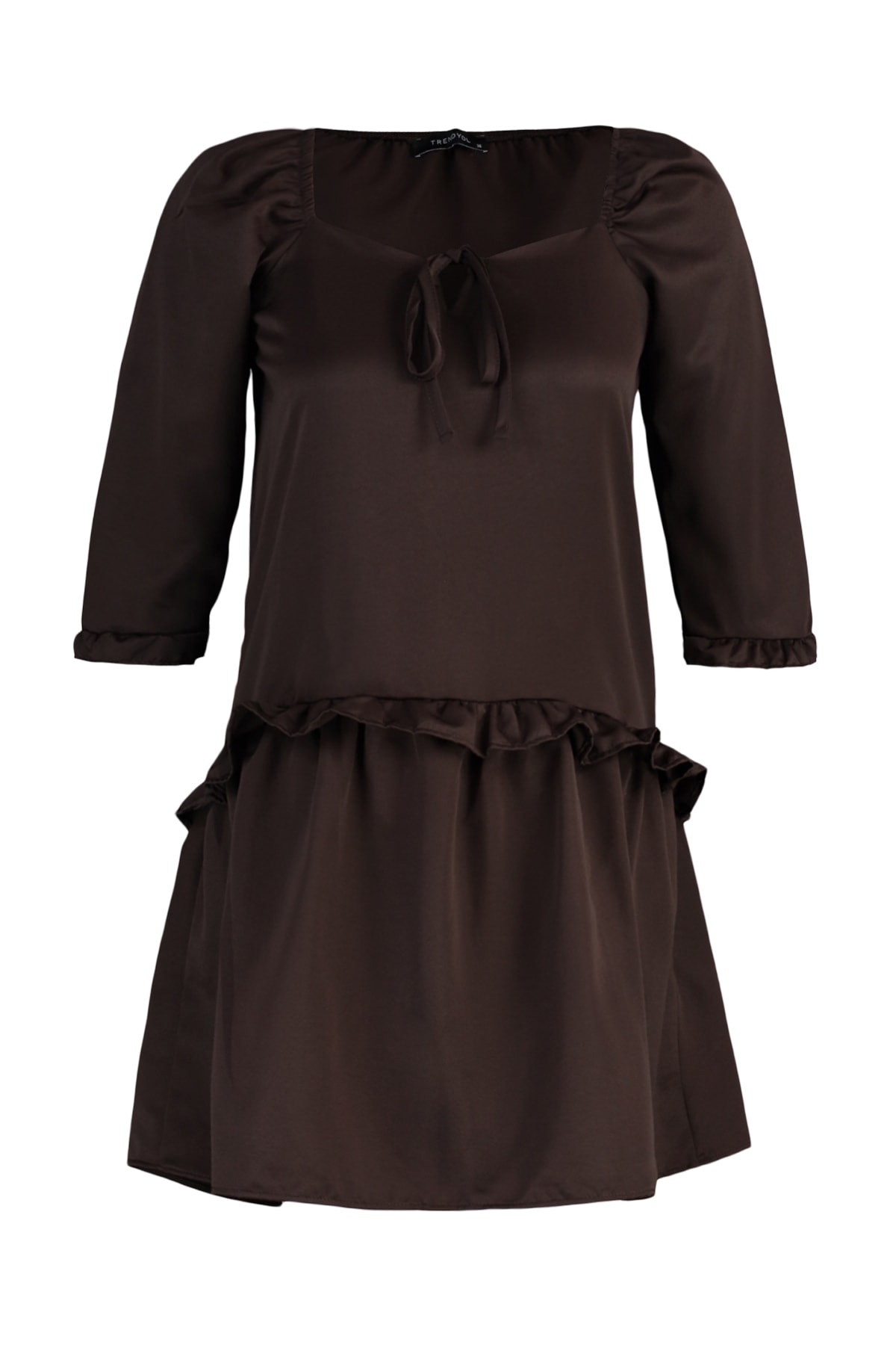 Rochie maro cu volane Trendyol