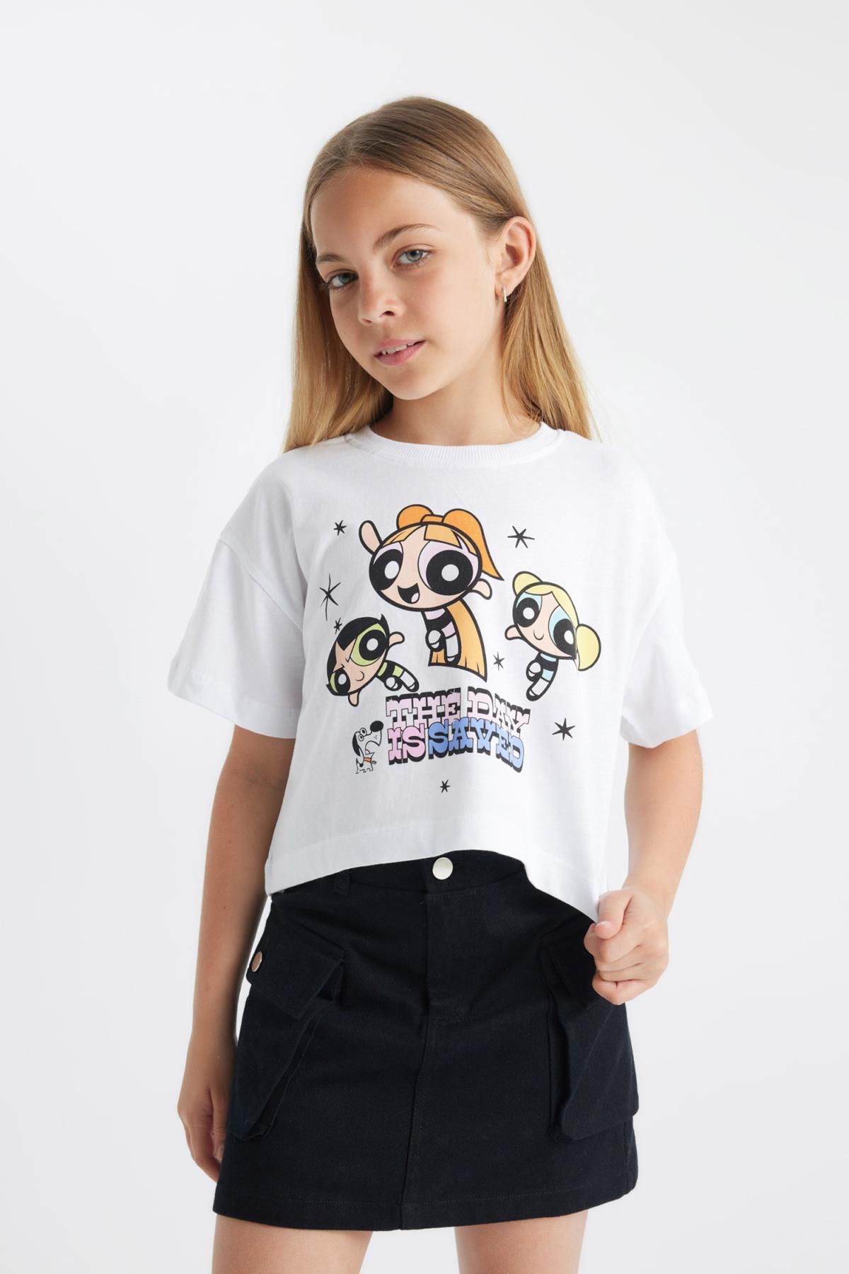 DEFACTO Girls' PowerPuff Girls Short Sleeve T-Shirt